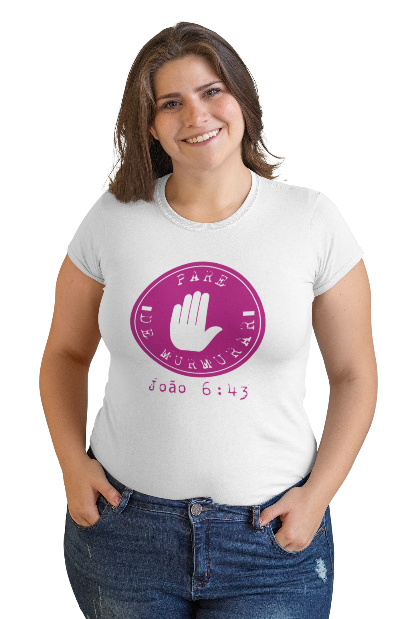 T-SHIRT PLUS SIZE - PARE DE MURMURAR (PINK)