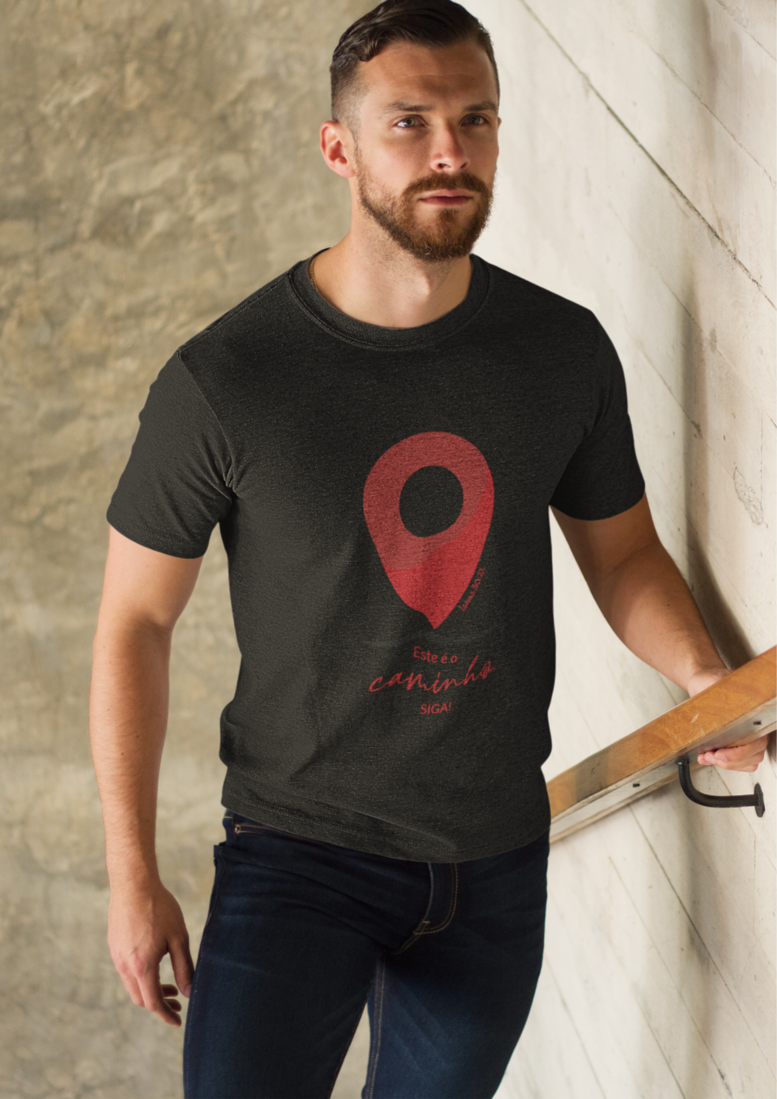 T-SHIRT MASCULINA - MALHA CLASSICA - SIGA (RED)