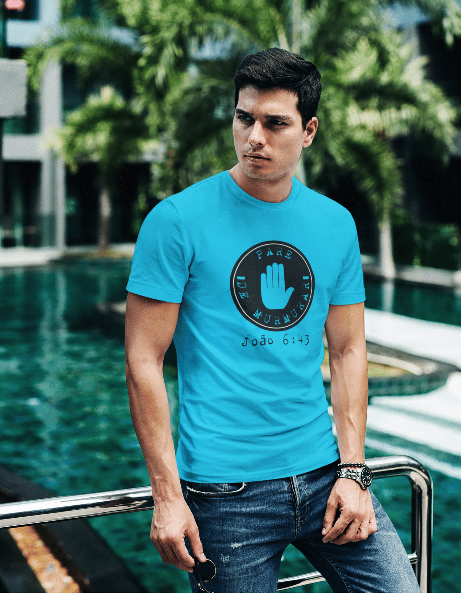 T-SHIRT  MASCULINA  - MALHA CLASSICA - PARE DE MURMURAR (BLACK)