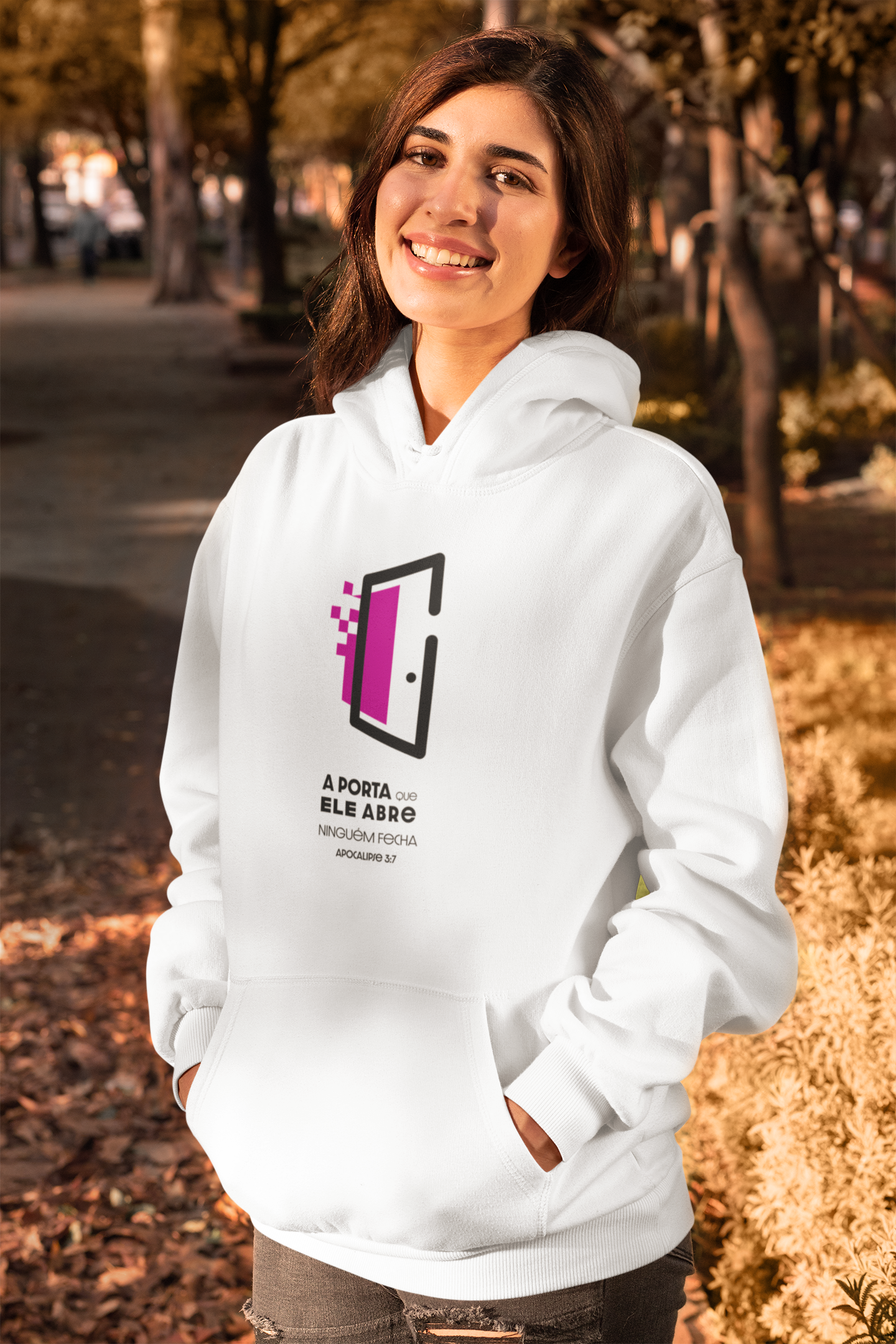 MOLETOM CANGURU UNISSEX - A PORTA (PINK)