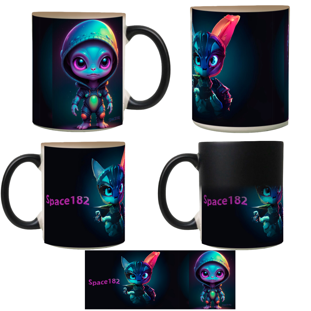 Caneca Mágica Cat Alien  e Cute Alien 
