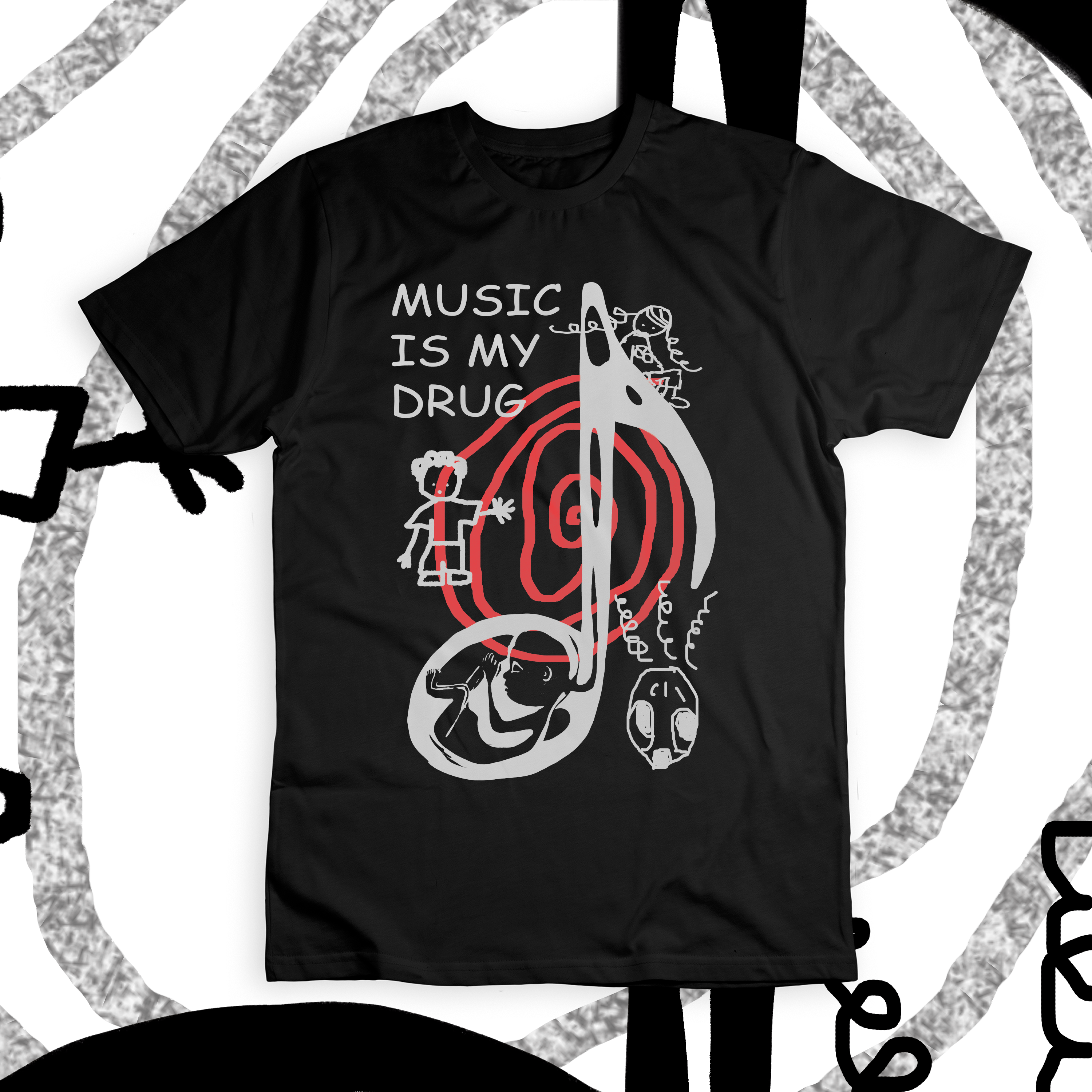 starcore MUSIC IS MY DRUG Tシャツ S T-Shirt Classic Camiseta 'MUSIC IS MY DRUG' em MIGZO STORE
