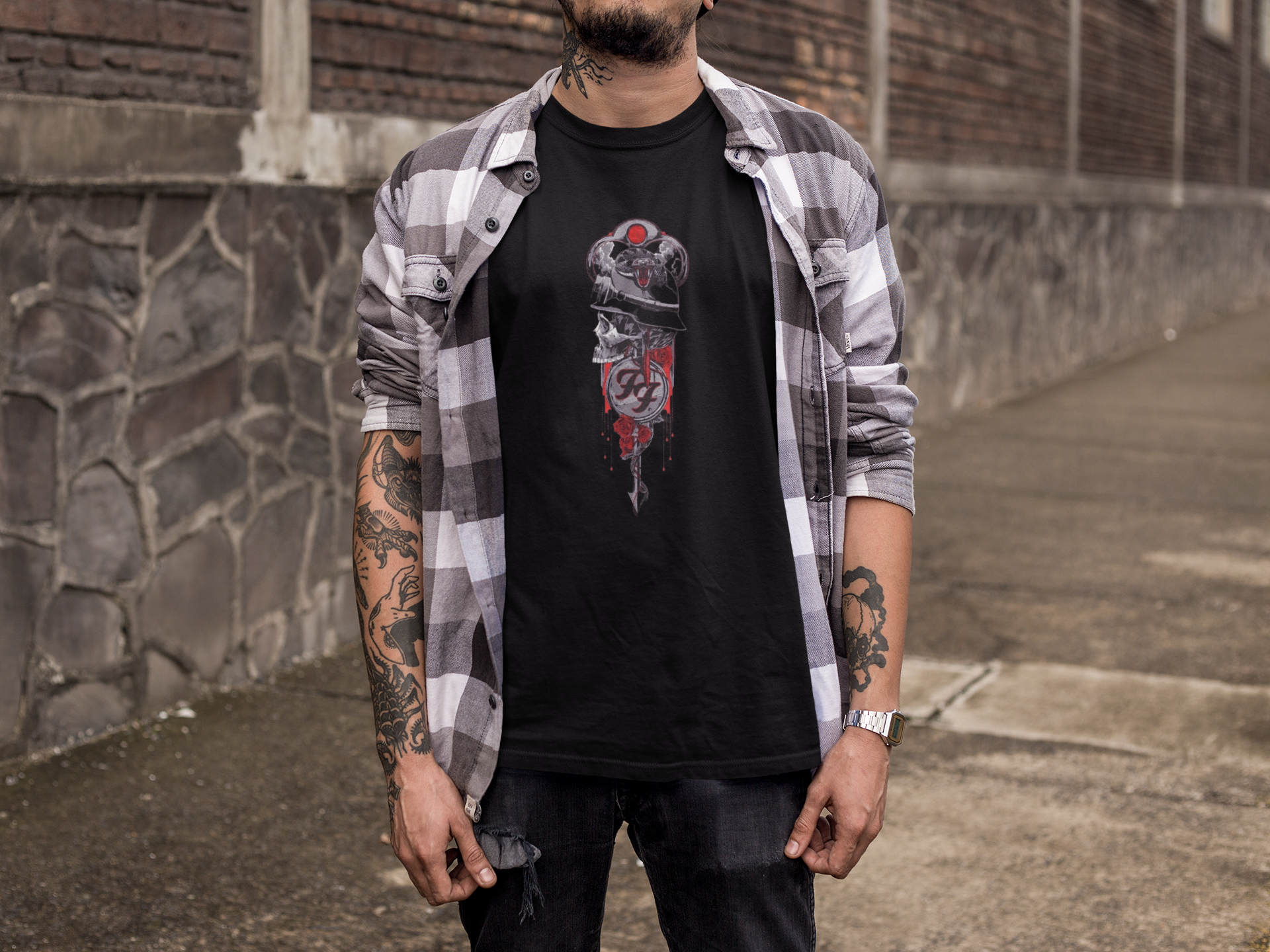 Camiseta FOO FIGHTERS SKULL