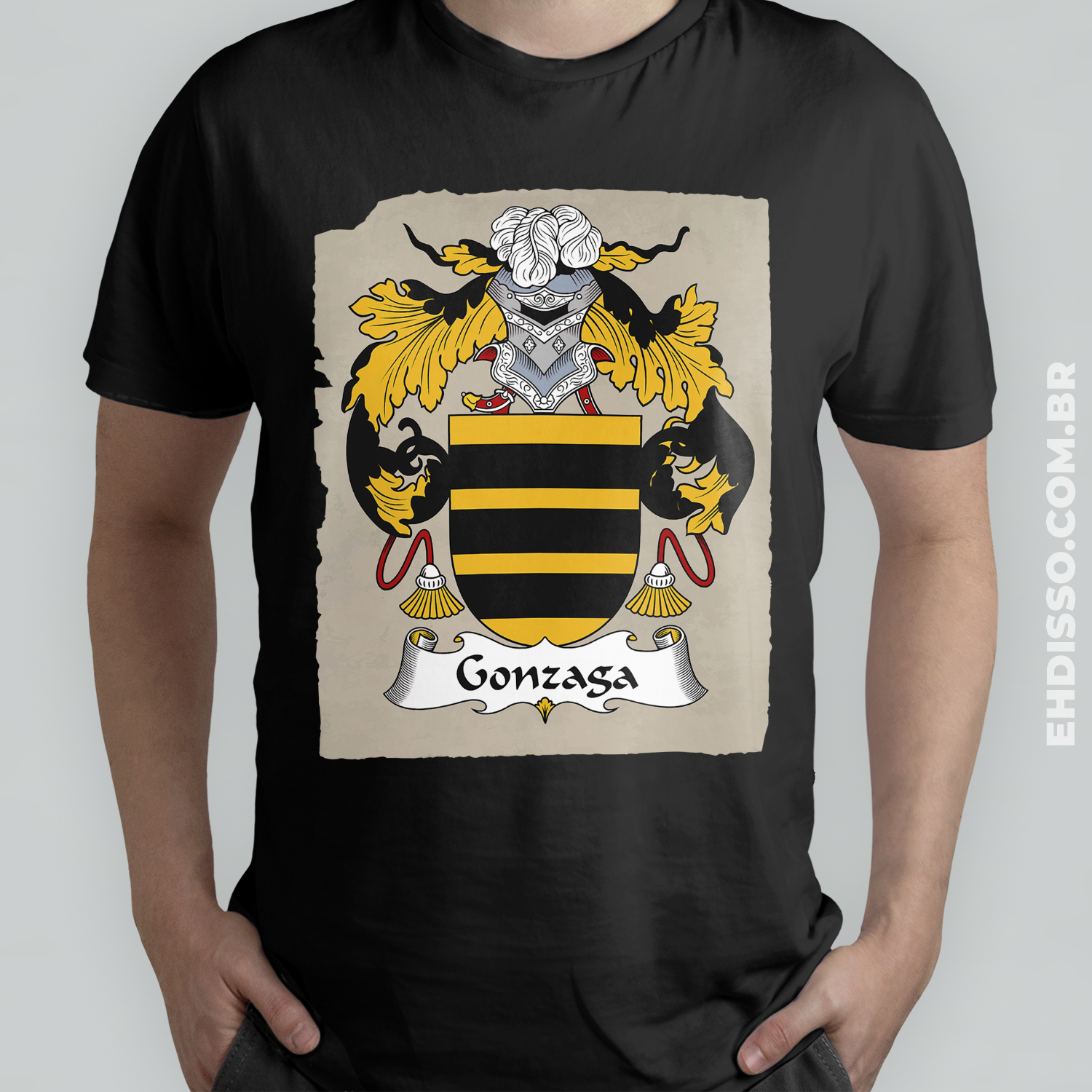 Brasão Família Gonzaga Historia Origem Camiseta Sobrenome