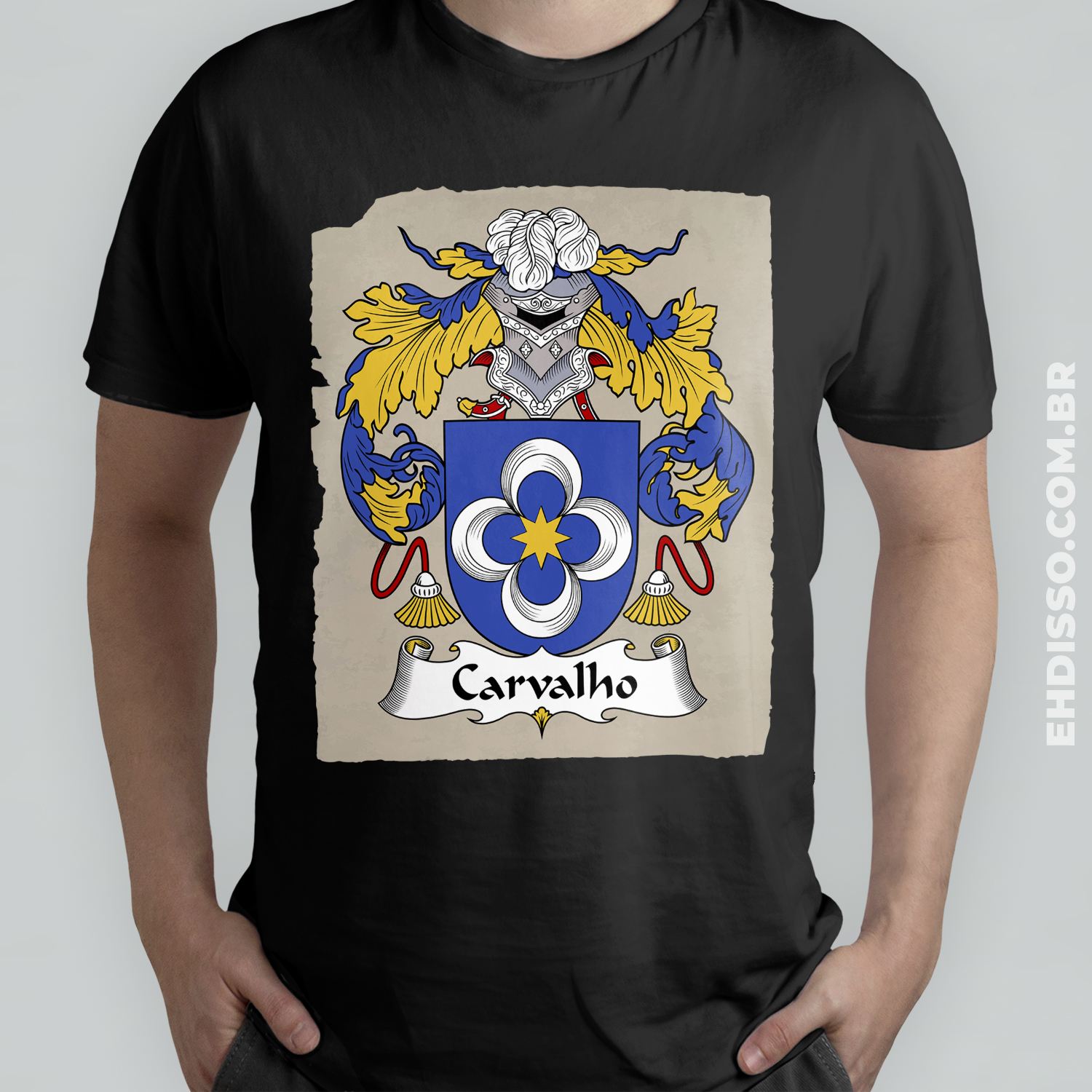  Brasão Família Carvalho Origem Historia | Camiseta Sobrenome