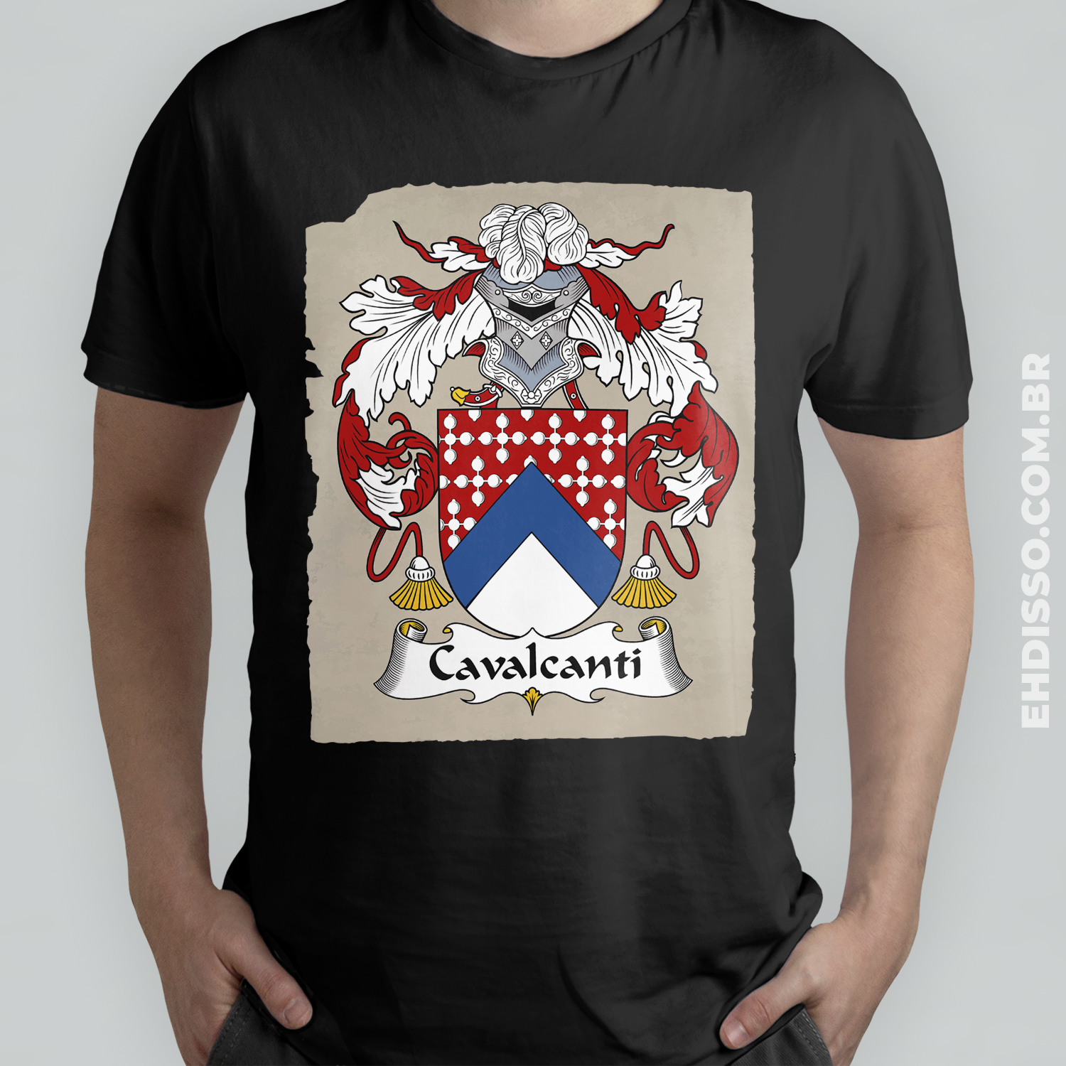 Brasão Família Cavalcanti Origem Historia | Camiseta Sobrenome