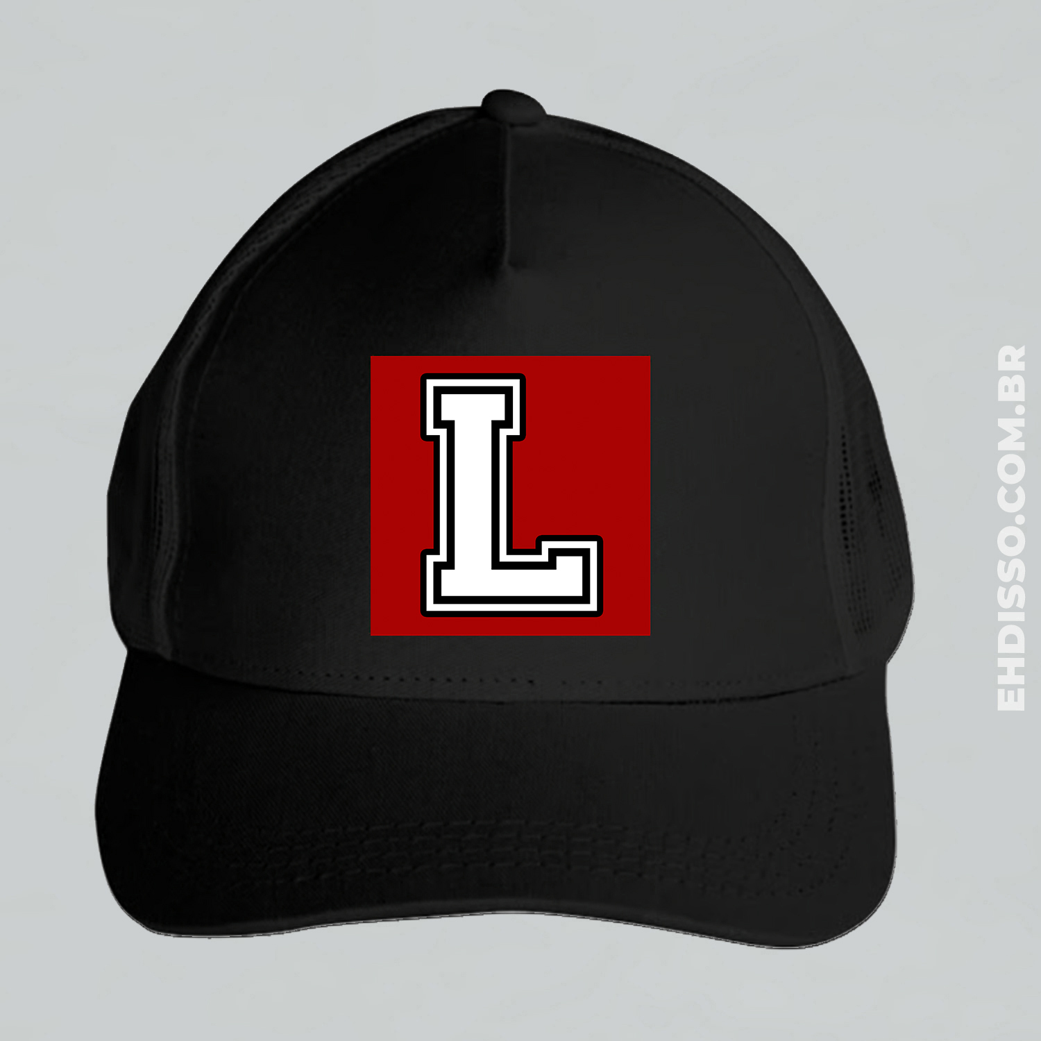 Boné Letra L Inicial Nome Alfabeto Trucker Americano Telinha