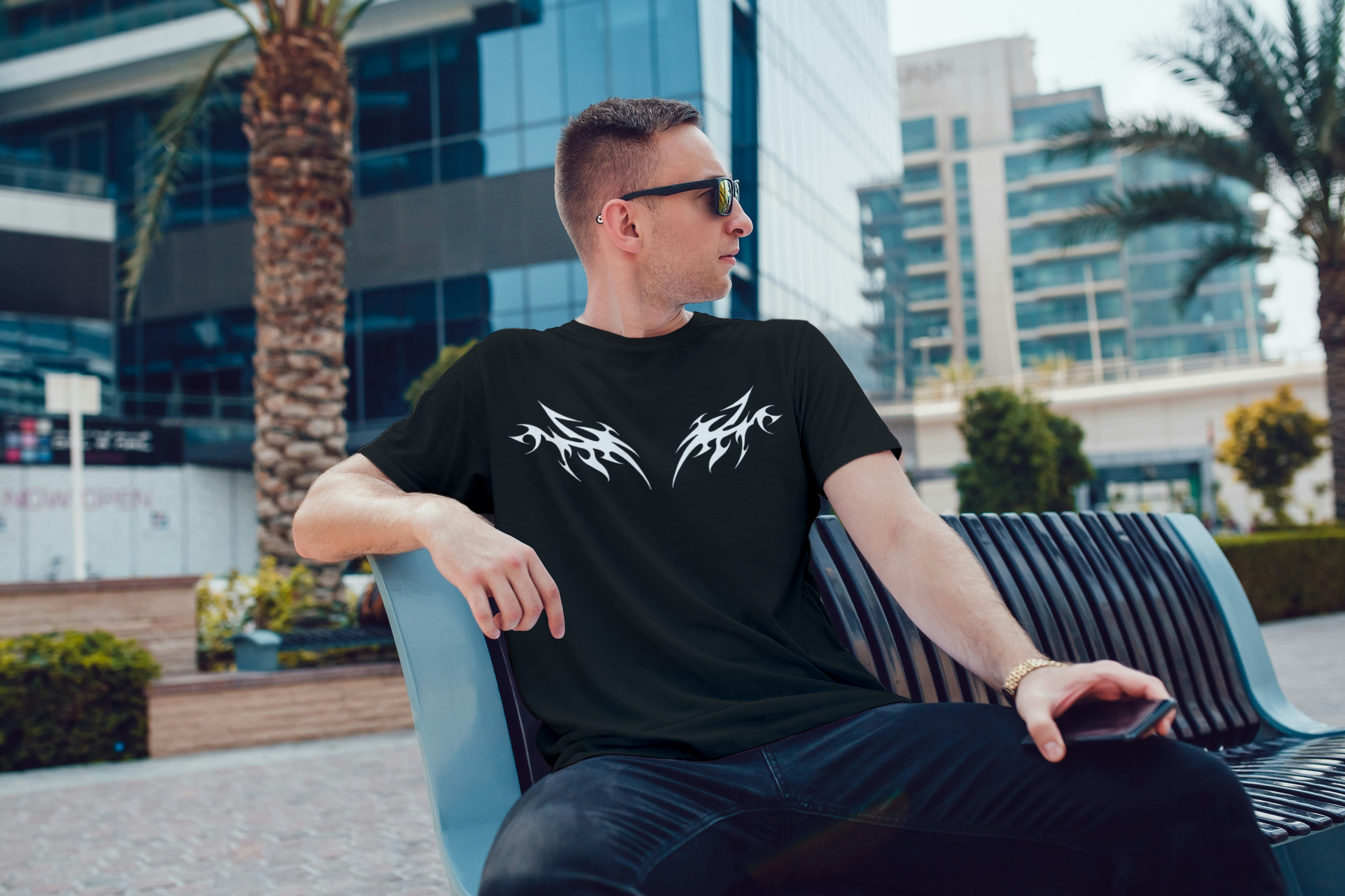 Camiseta Oversized Oversized Cyber Tribal - Unknown R$149,99 em