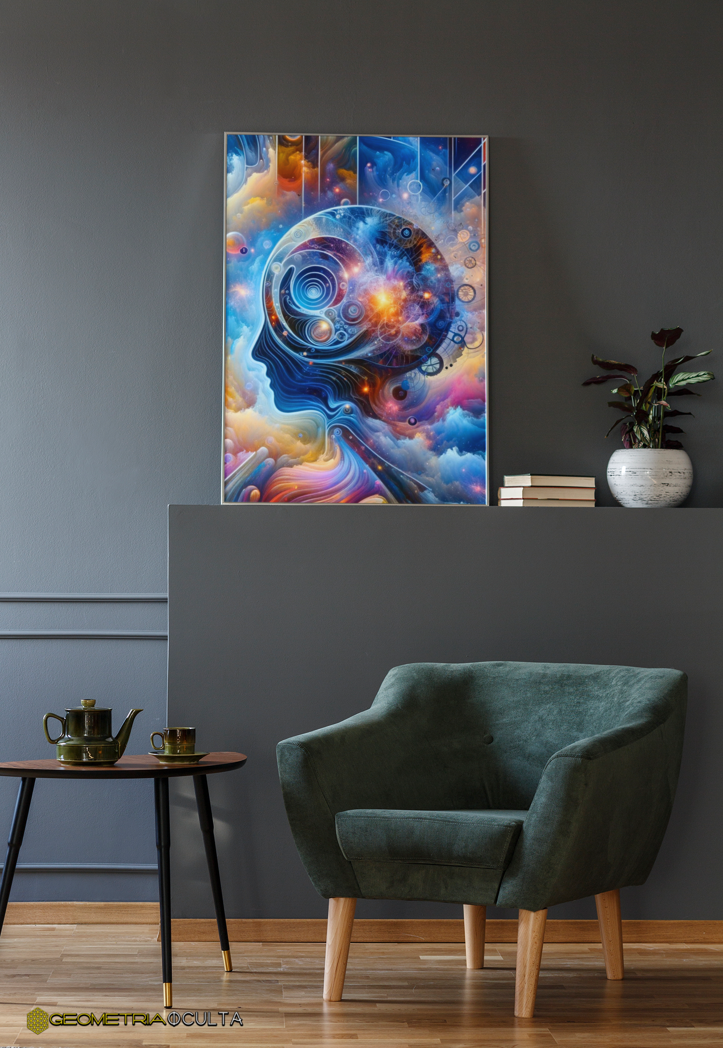 Poster Retrato Mind and Reality - Art Code 005 em Geometria Oculta