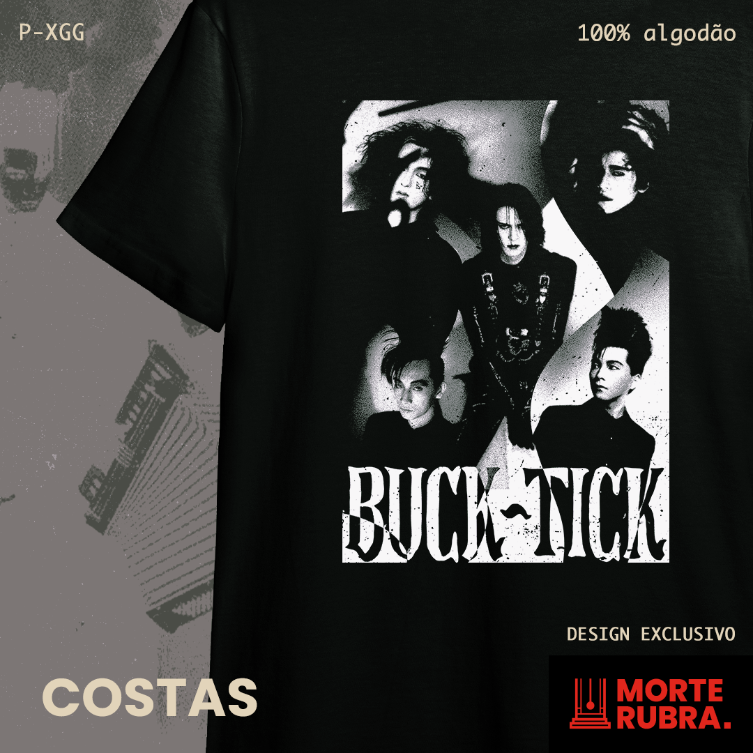 T-Shirt Quality Buck Tick - Aku no Hana (PRETA) em Morte Rubra