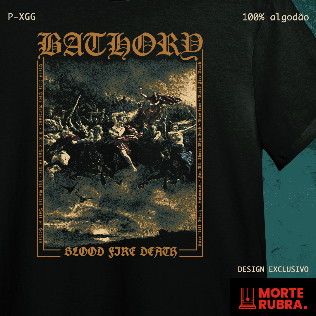 T-shirt Bathory "Blood Fire Death" - Tailles S à 5XL - Neuf Avec étiquettes - 100% Coton - Fabriqué Aux États-Unis