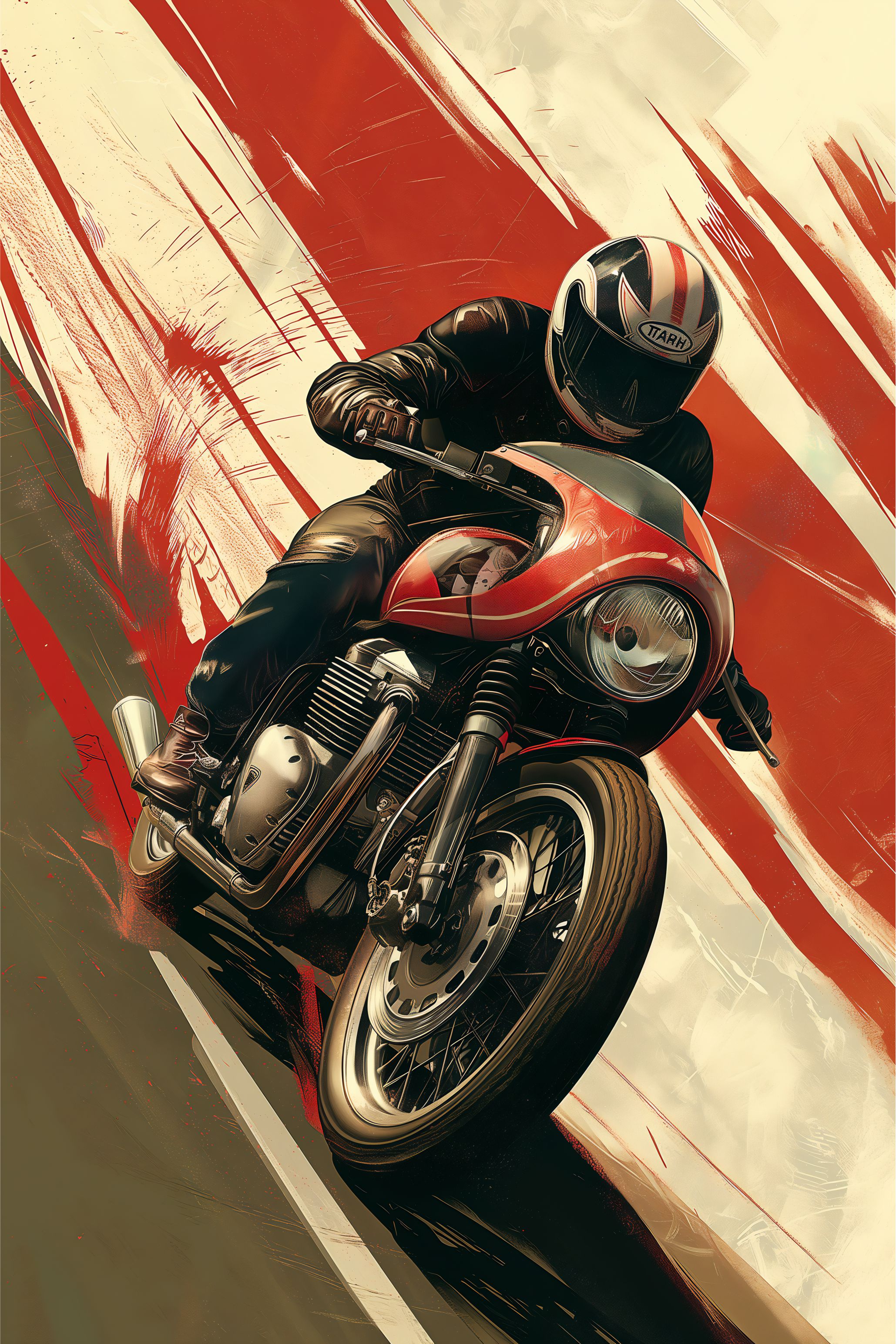 Pôster Moto Arte Abstrata - Decore com Estilo e Personalidade!