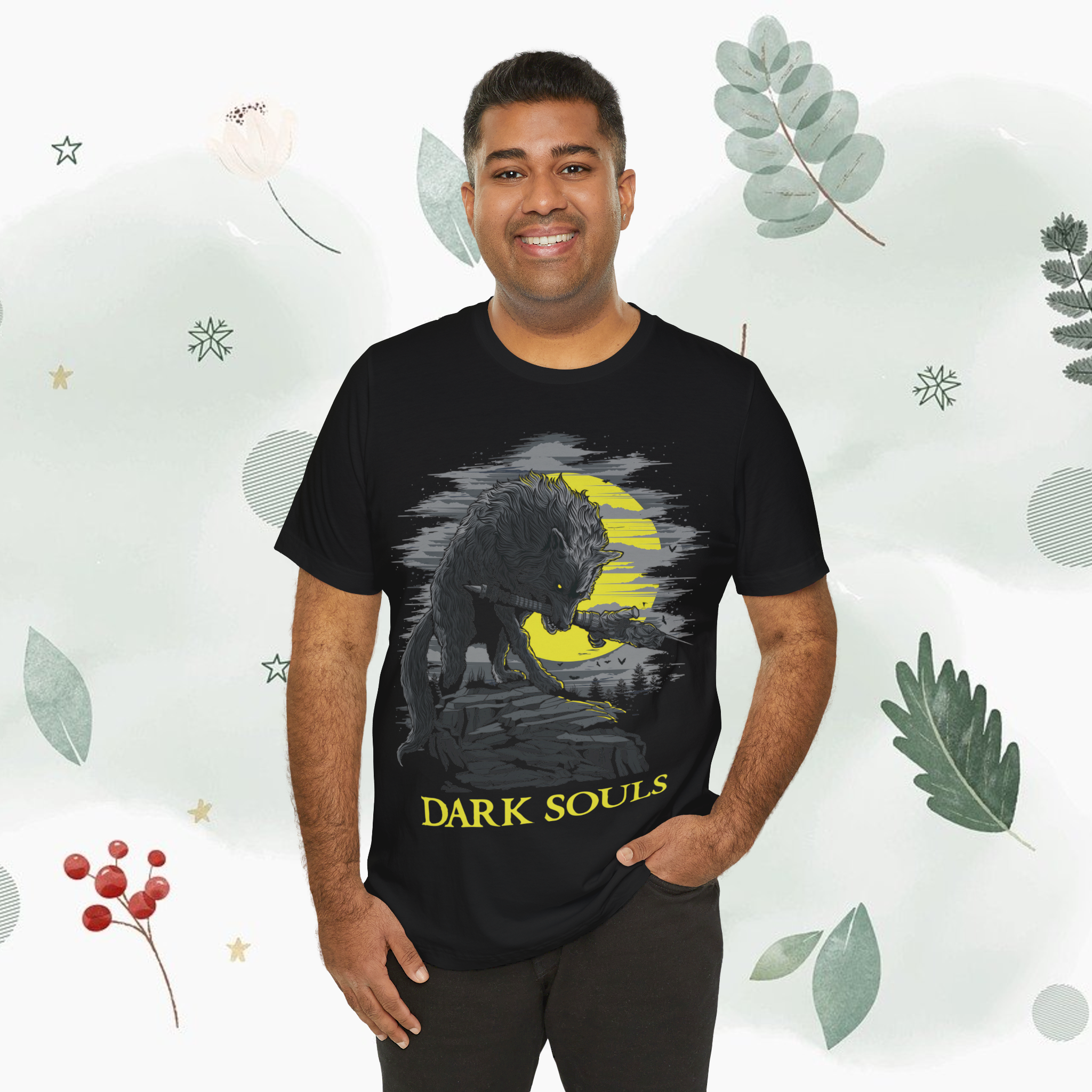 T-Shirt Classic Camiseta Dark Souls, Sif The Great Grey Wolf em