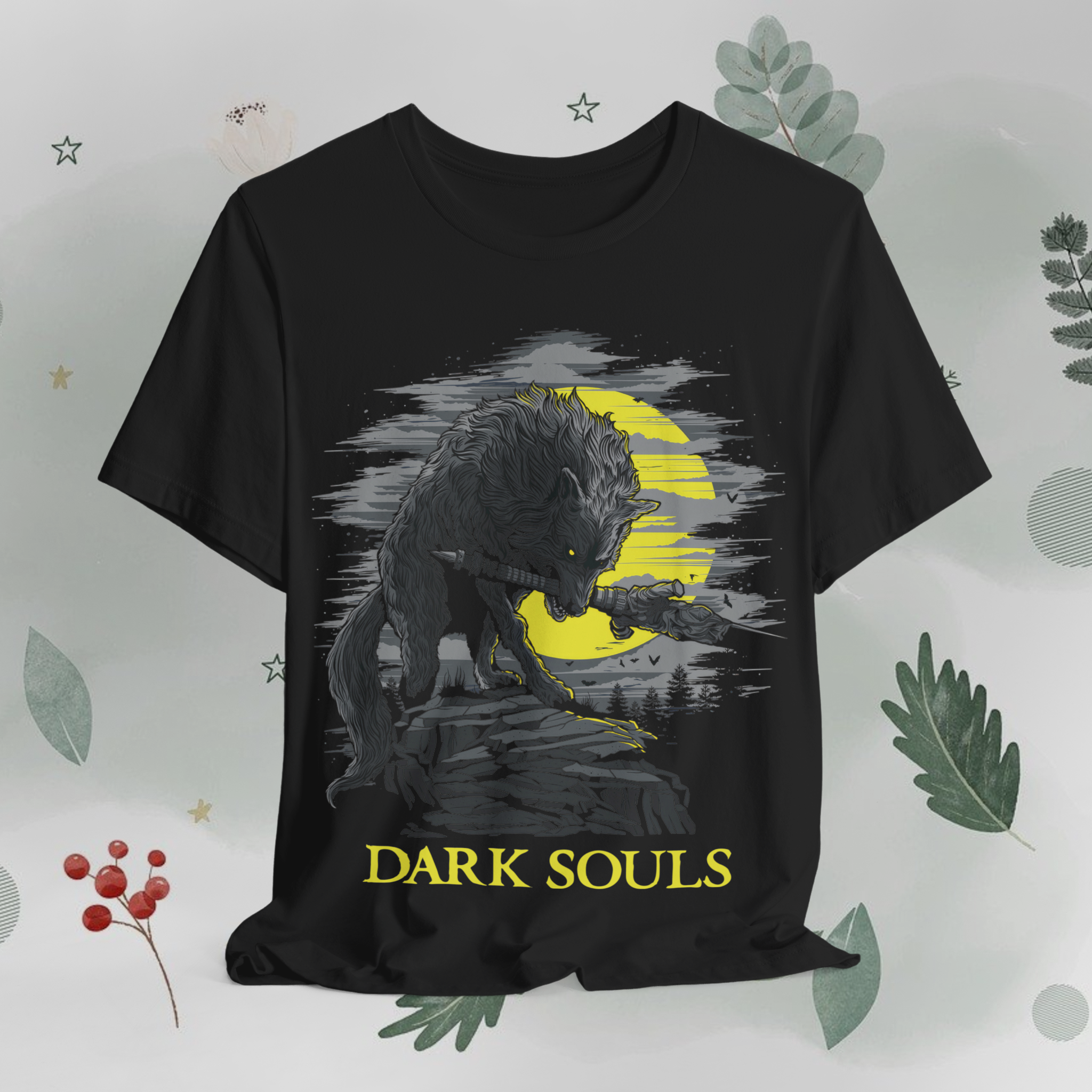 T-Shirt Classic Camiseta Dark Souls, Sif The Great Grey Wolf em