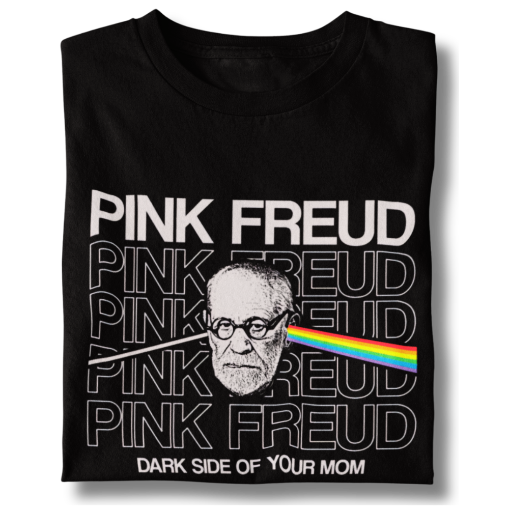Camiseta Baby Long Pink Freud - Dark Side Of Your Mom