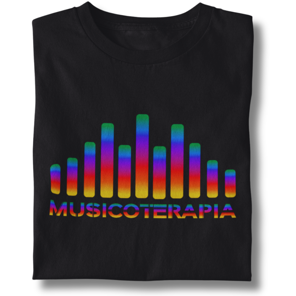 Camiseta Unissex Musicoterapia - Versão Estampa Colorida