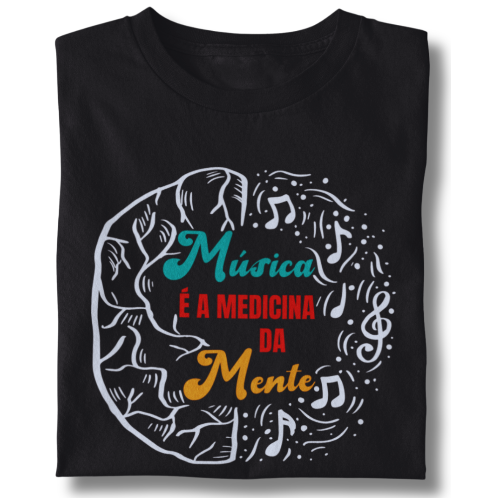 Camiseta Baby Long Música É a Medicina da Mente