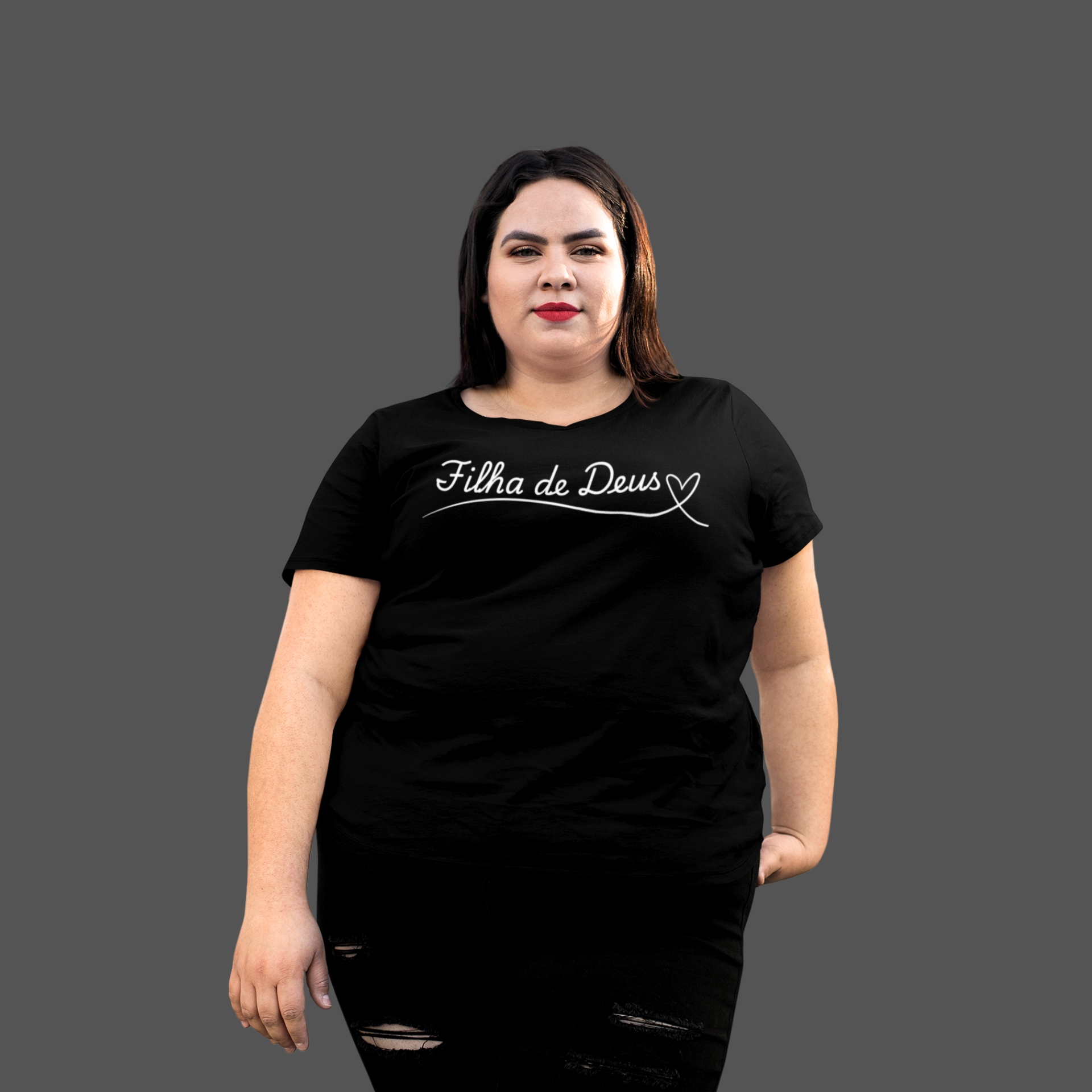 Camiseta Feminina Plus Size Filha de Deus