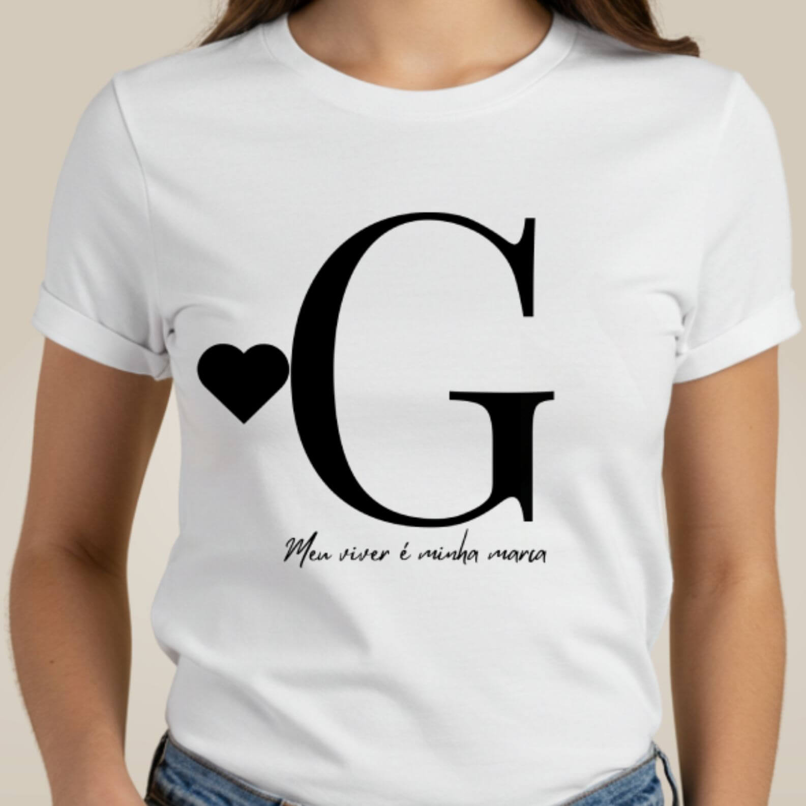 Camiseta Letra G - Meu Viver é Minha Arte