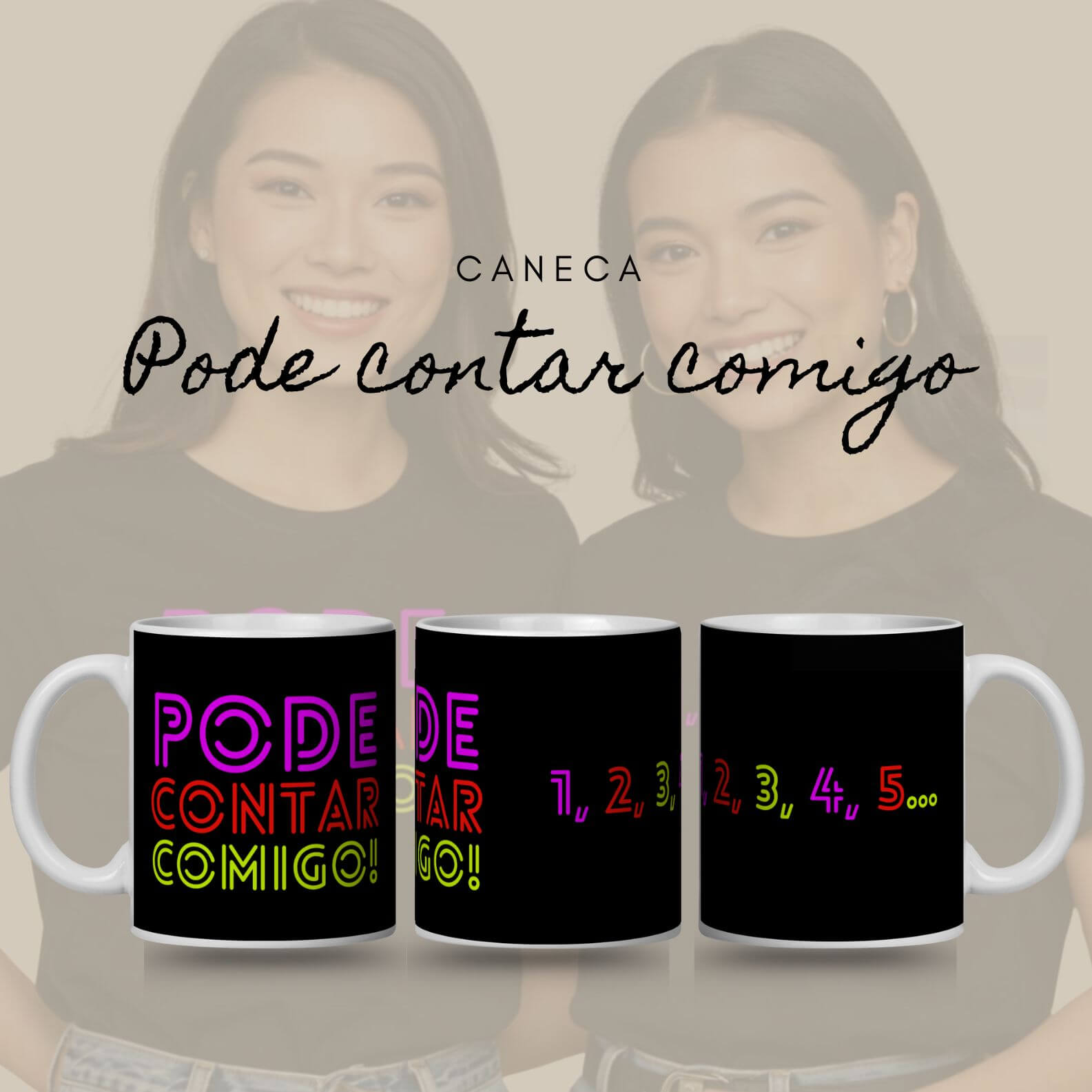 Caneca Amigas - Pode Contar Comigo