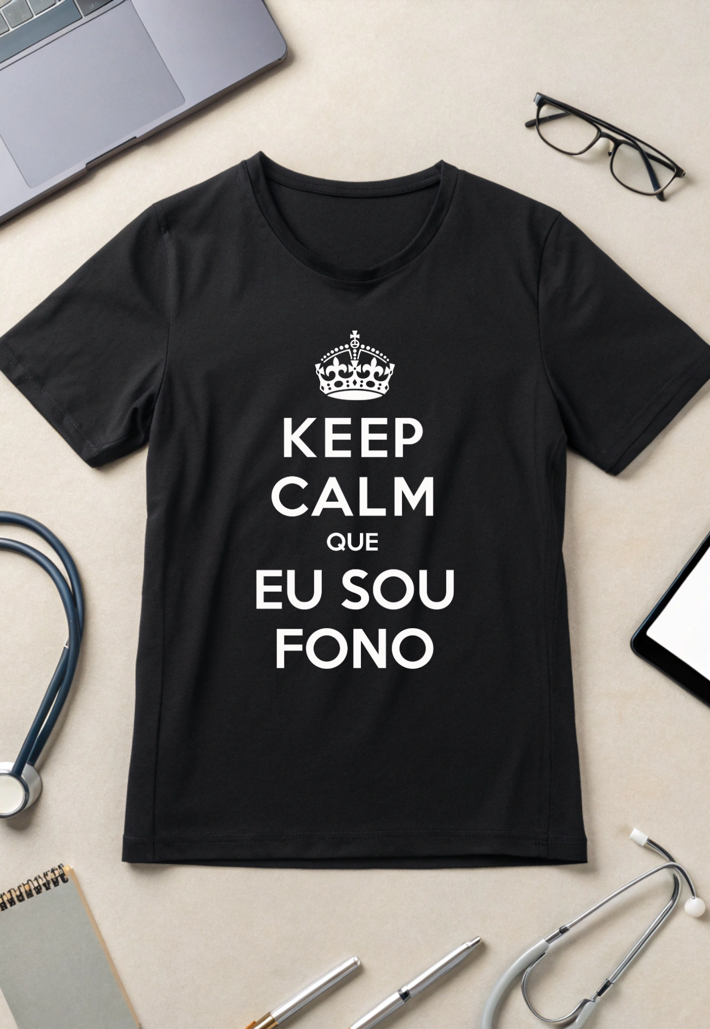 Camiseta KEEP CALM SOU FONO - UNISSEX - Cores