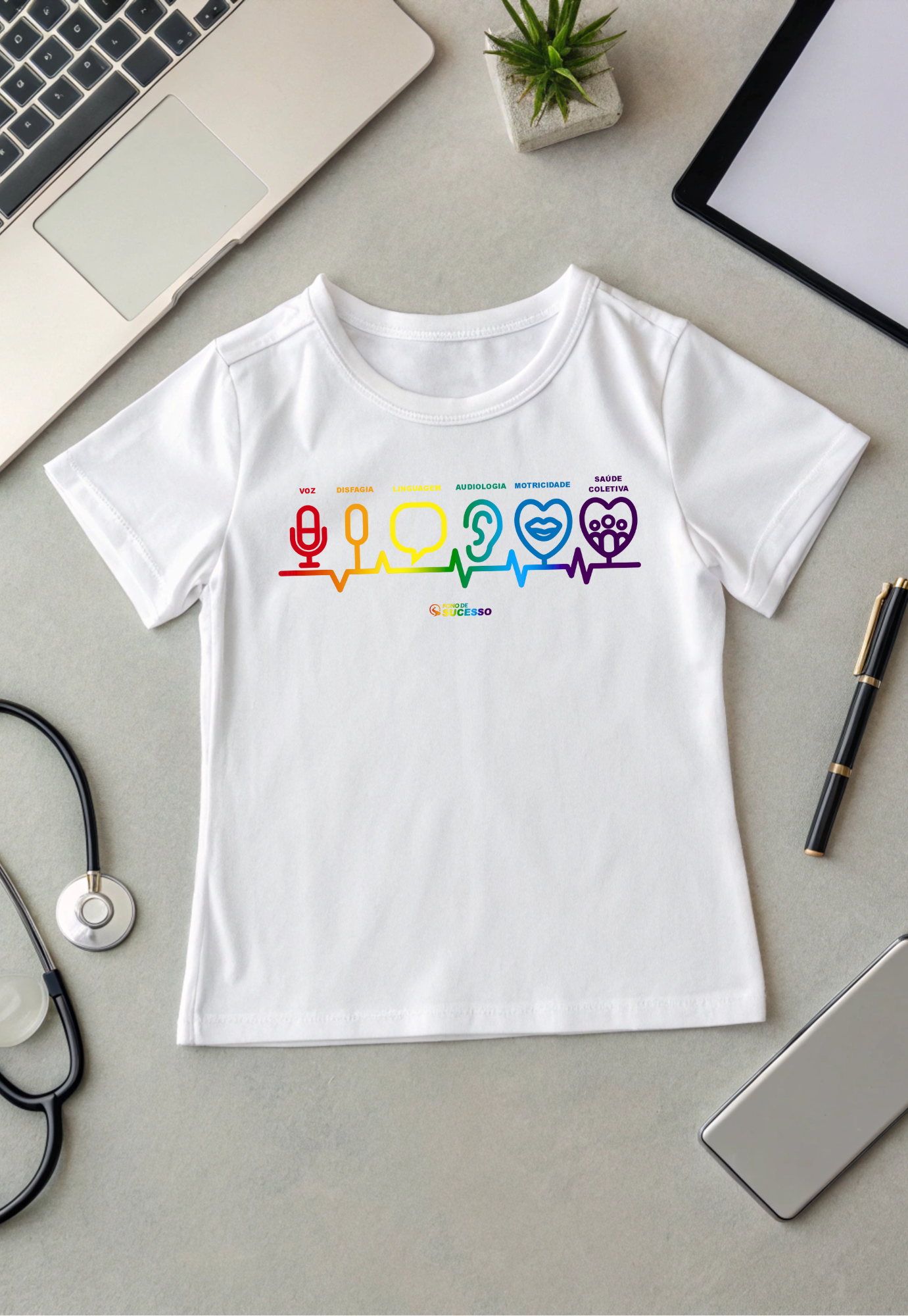 Camiseta ESPECIALIDADES FONOAUDIOLÓGICAS - BABY SHIRT - Cores