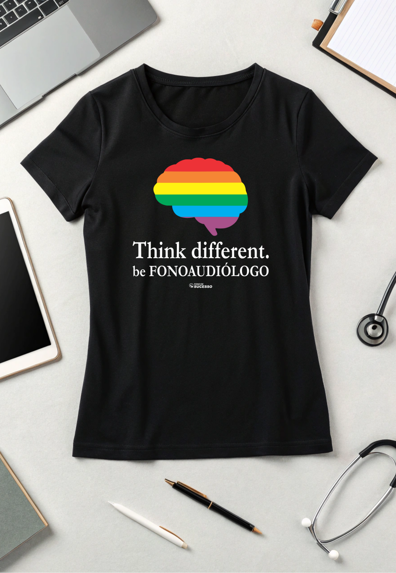 Camiseta THINK DIFFERENT - Cores Escuras - Unissex