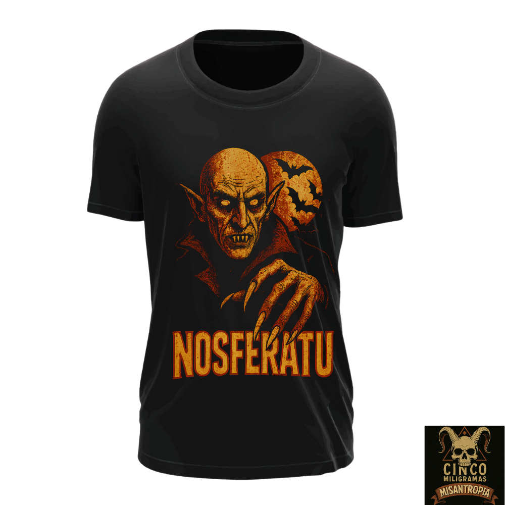 Nosferatu: Camiseta o Sopro da Morte – Clássico do Horror em Chamas Sombrias