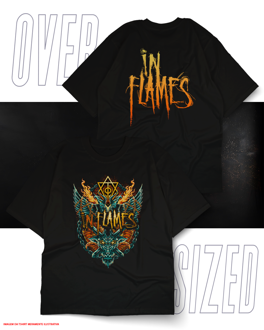 Oversized Unissex - In Flames