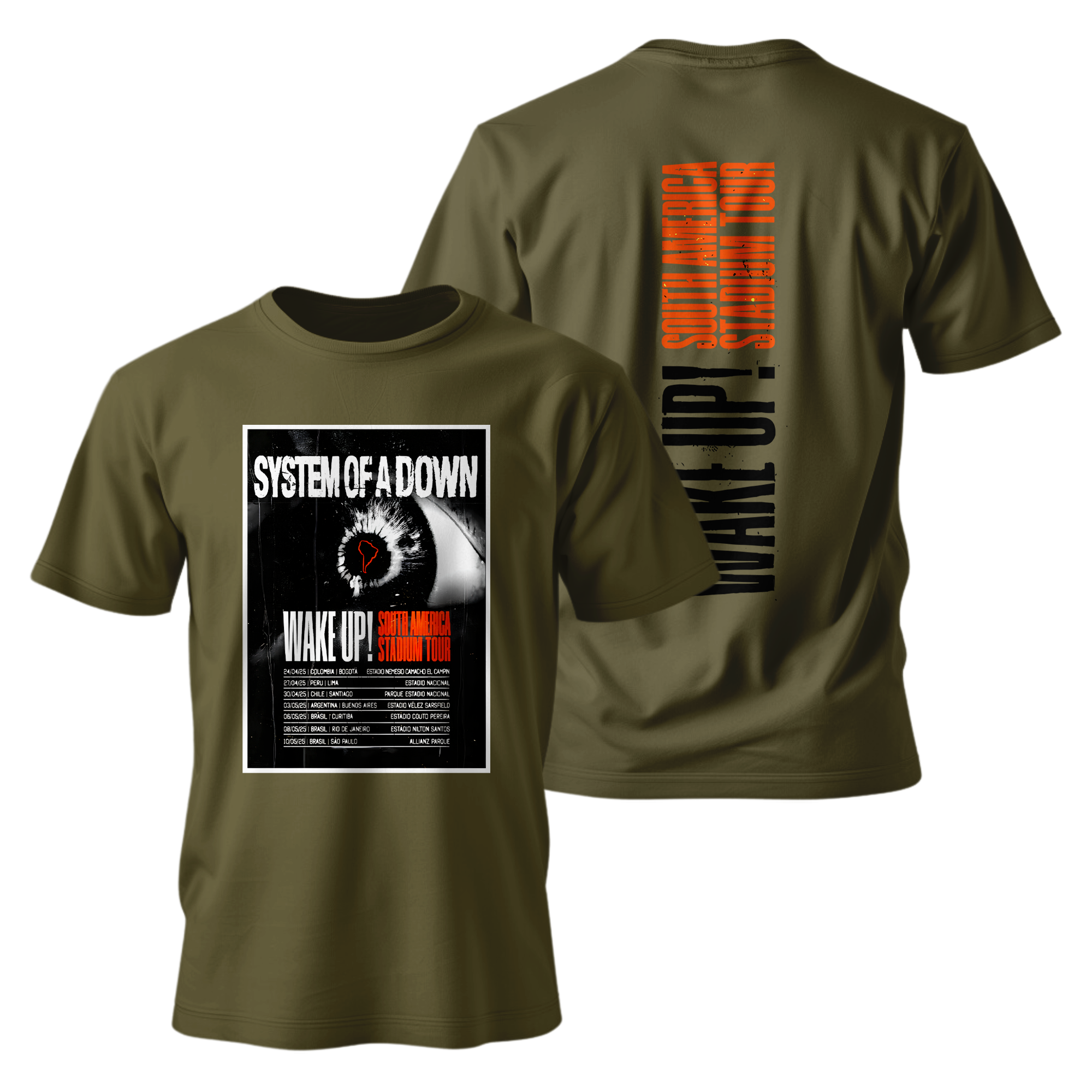 Camiseta Premium - System of a Down - WAKE UP! SOUTH AMERICA STADIUM TOUR