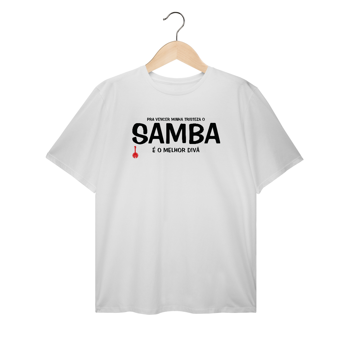 Camiseta Plus Size Pra vencer Minha Tristeza o Samba é o Melhor Divã