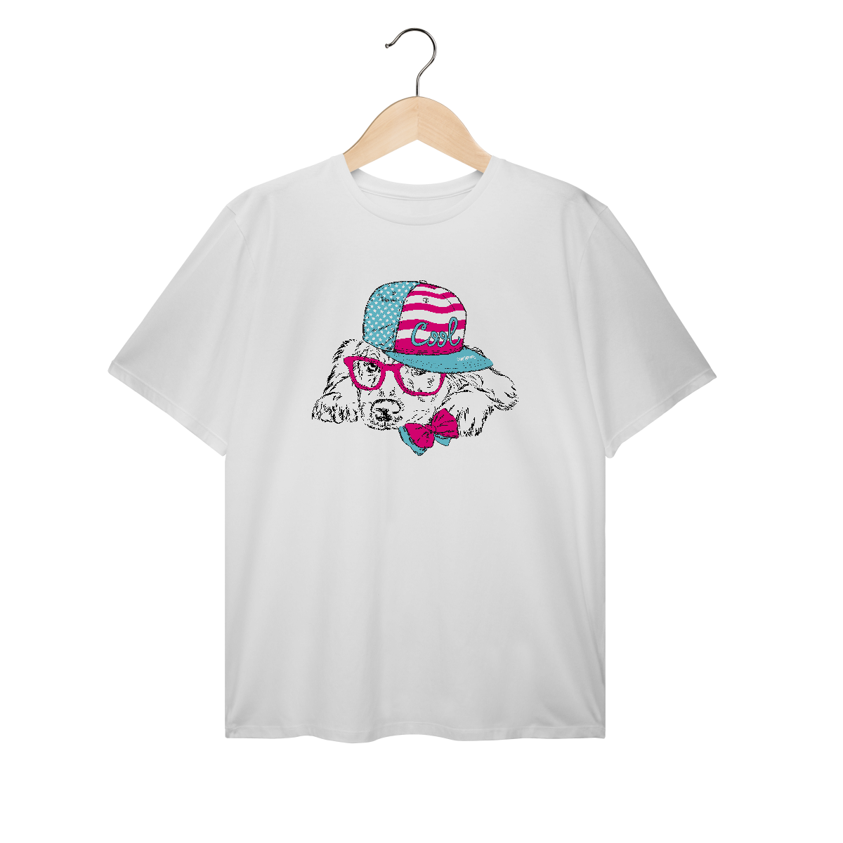 Camiseta Plus Size Cachorro Cool