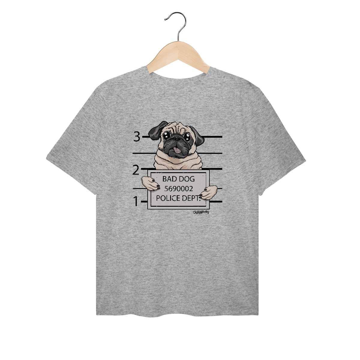 Camiseta Plus Size Pug Bad Dog