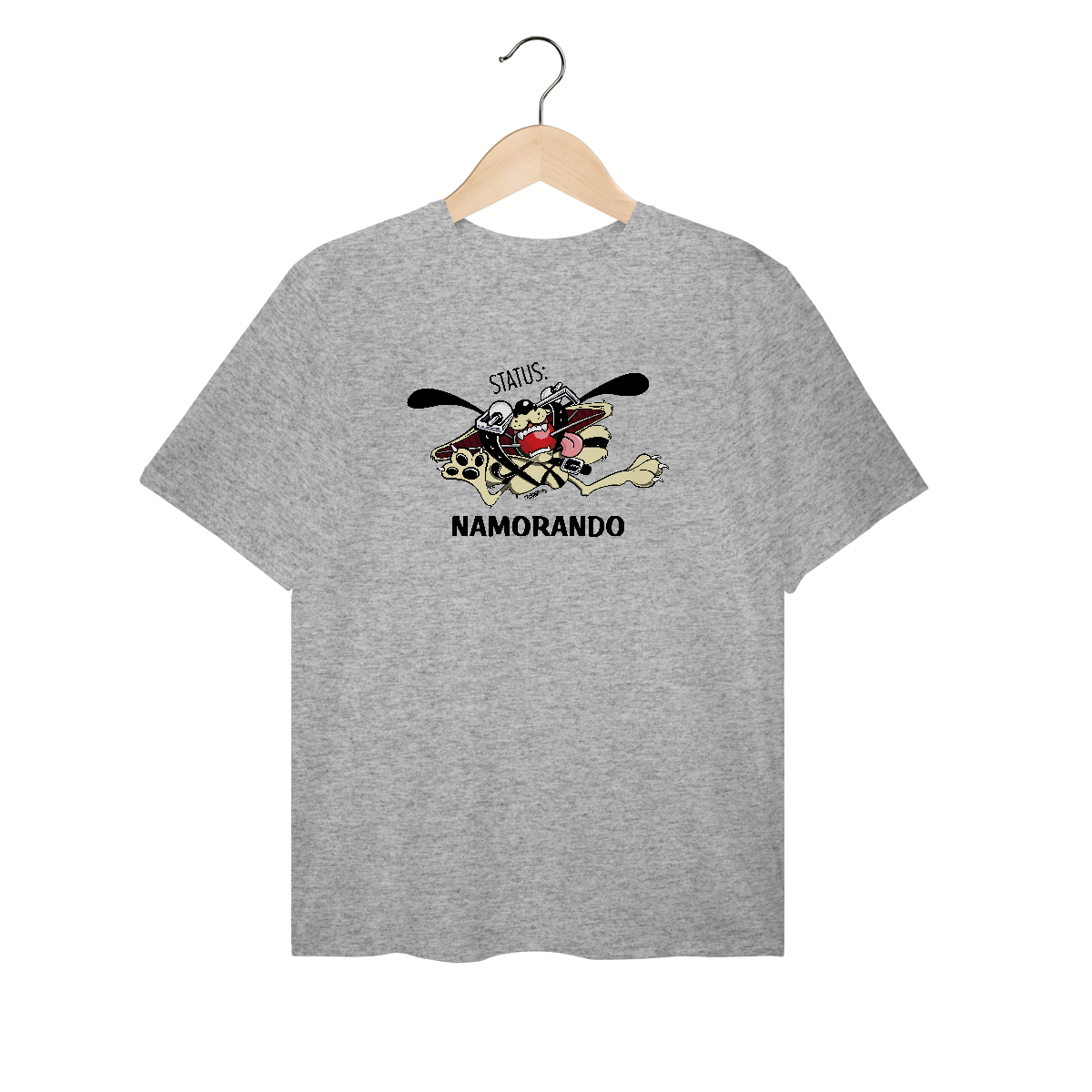 Camiseta Cachorro Status Namorando