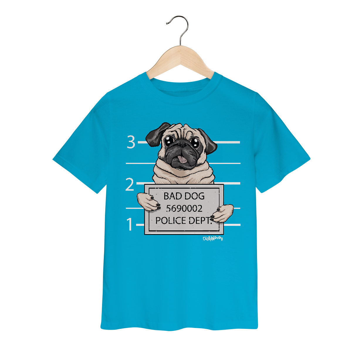 Camiseta Infantil Pug Bad Dog