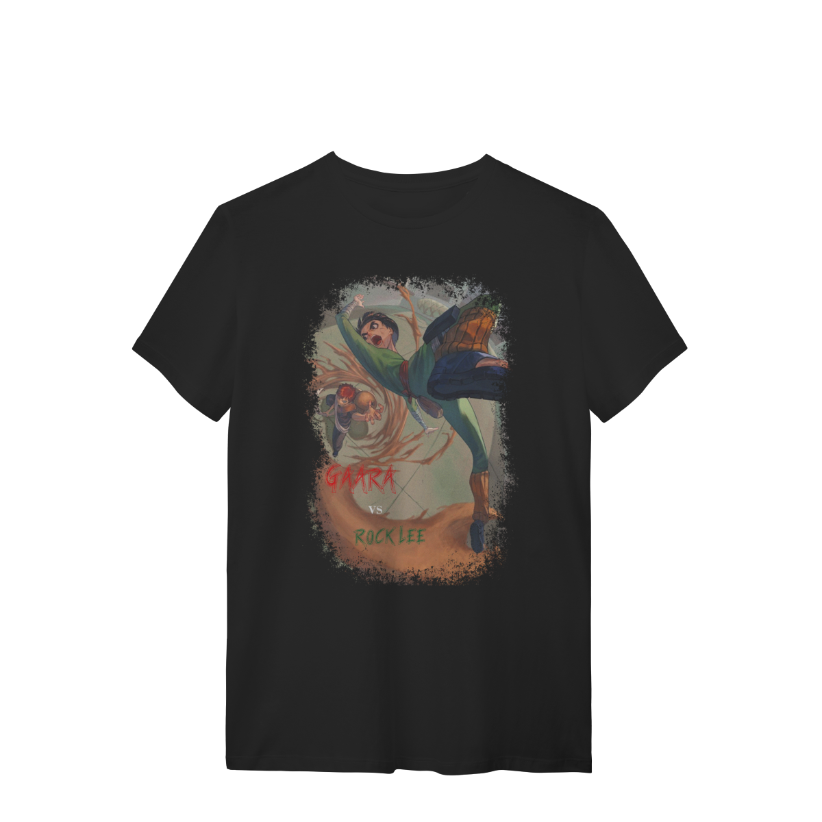 T-shirt Premium Unissex Gaara vs Rock Lee