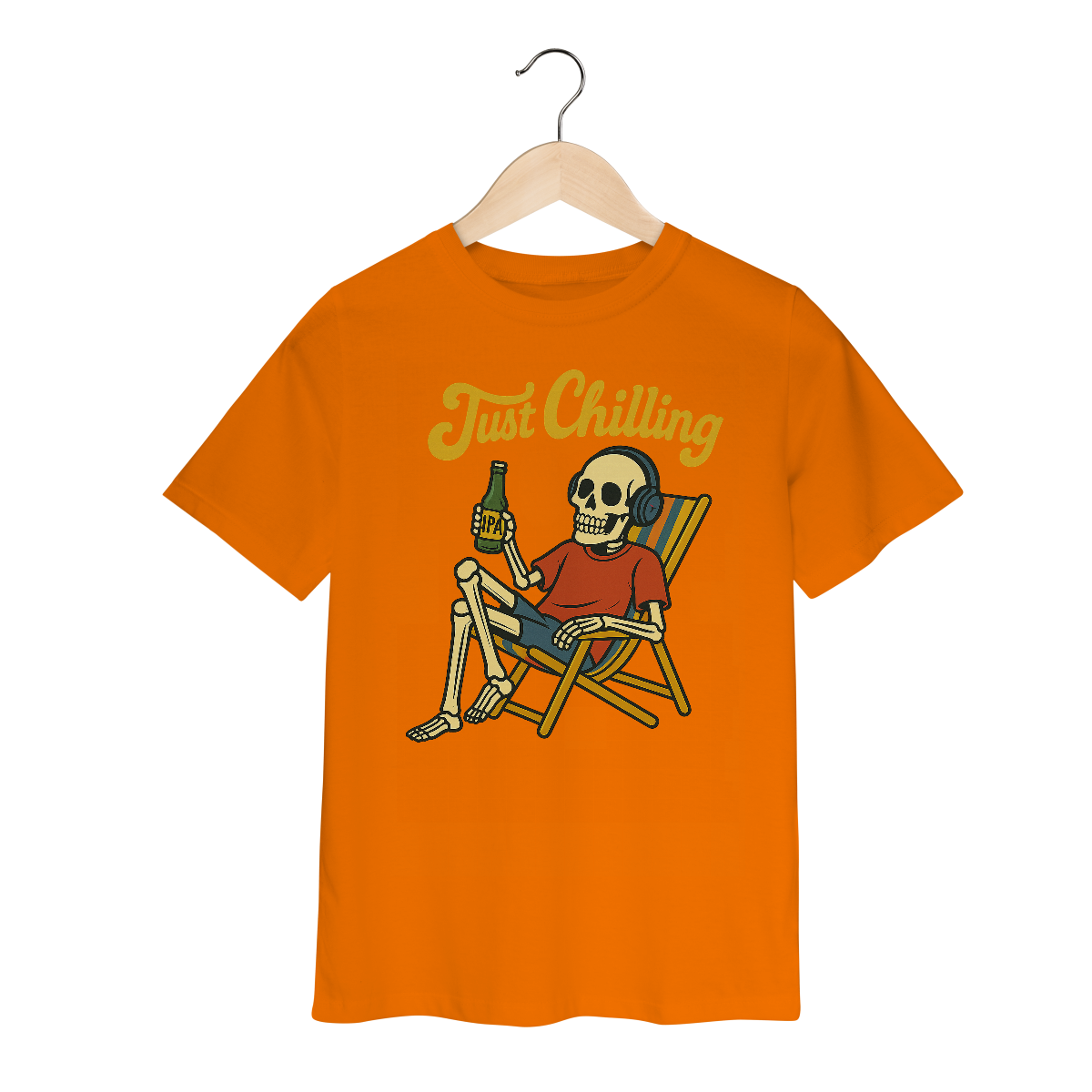 Camiseta Infantil Caveira Just Chilling - Modelo 1