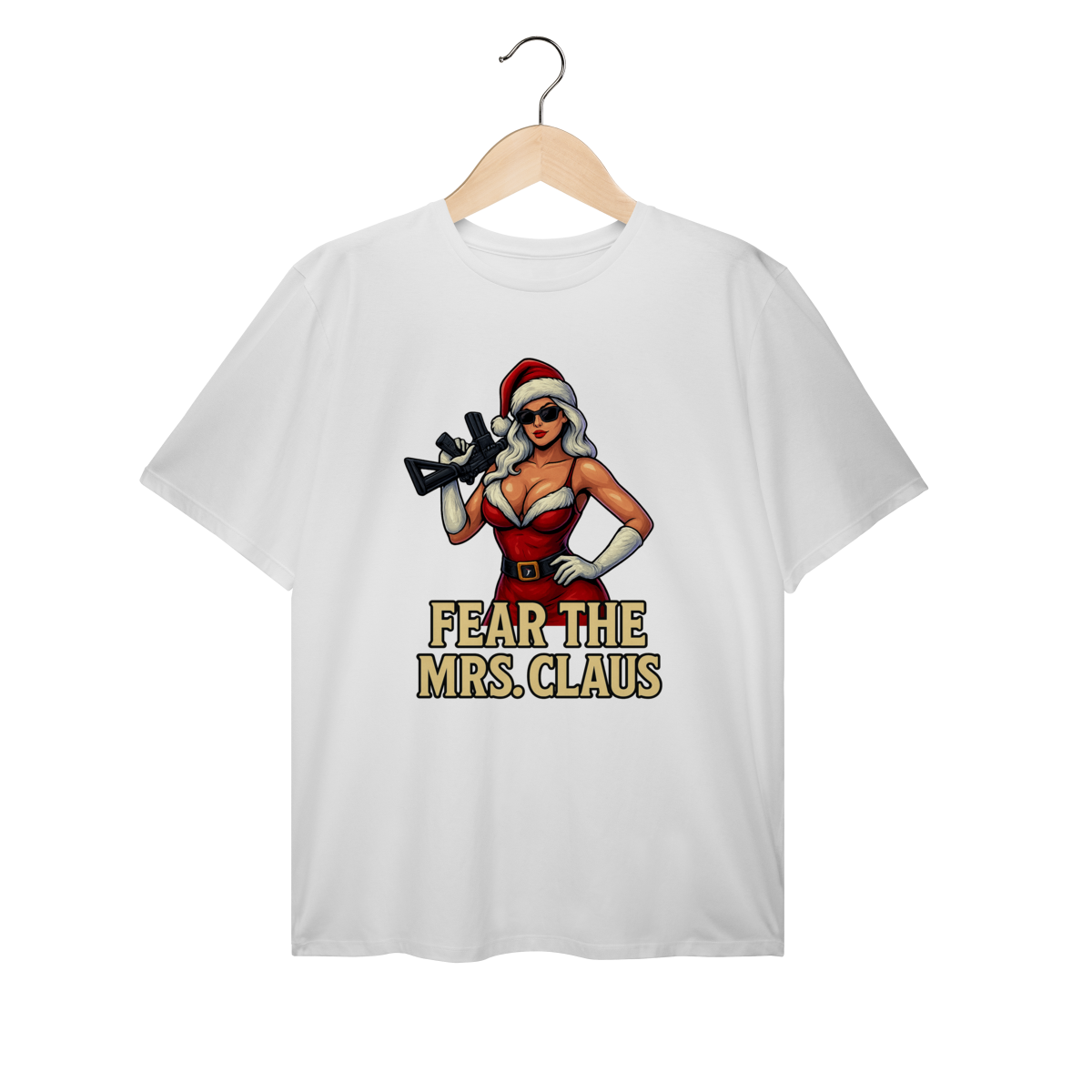 Camiseta Plus Size Natal Modelo 2 - Fear The Mrs. Claus