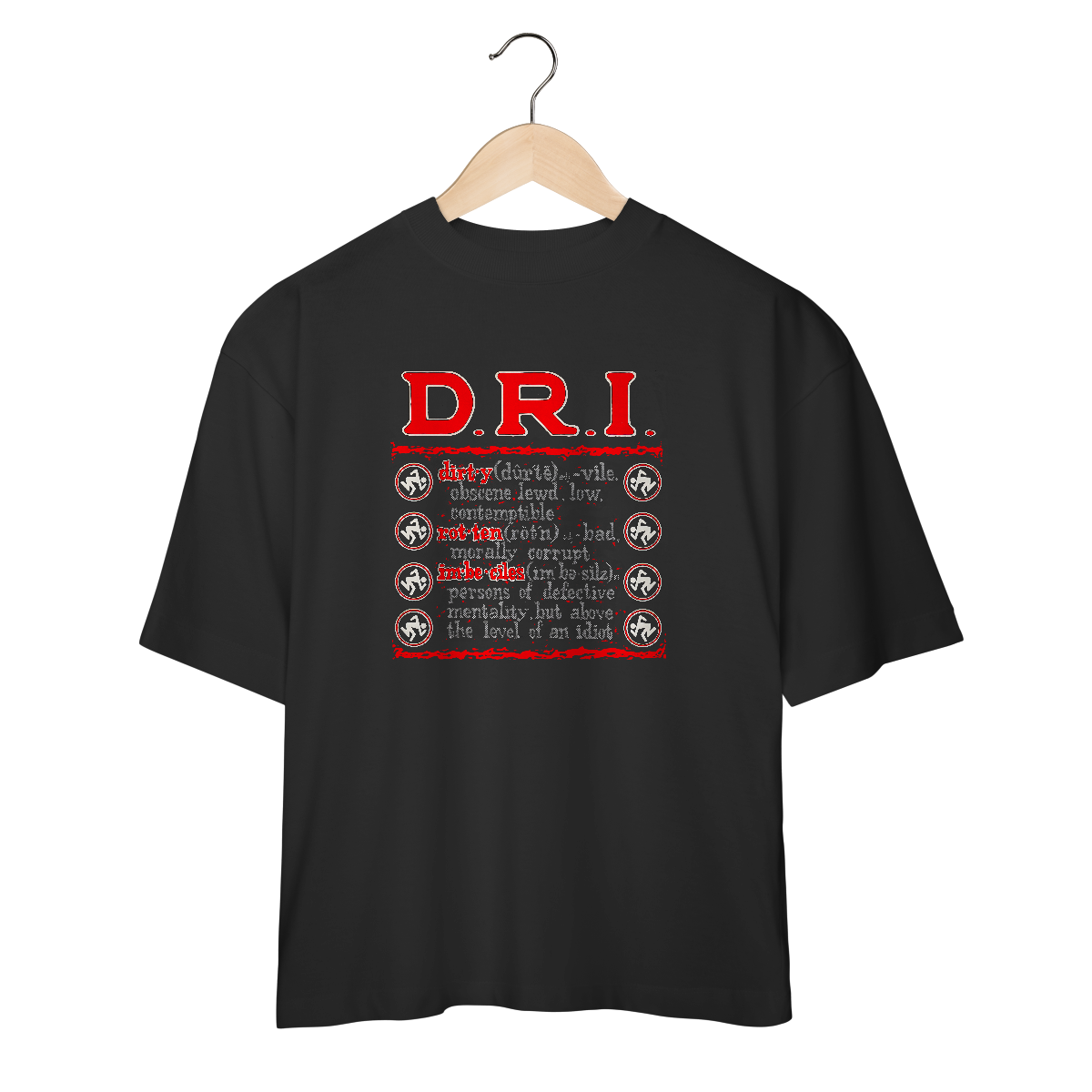 Camiseta Oversized D.R.I. - Definition - Coleção Metal/ Hardcore