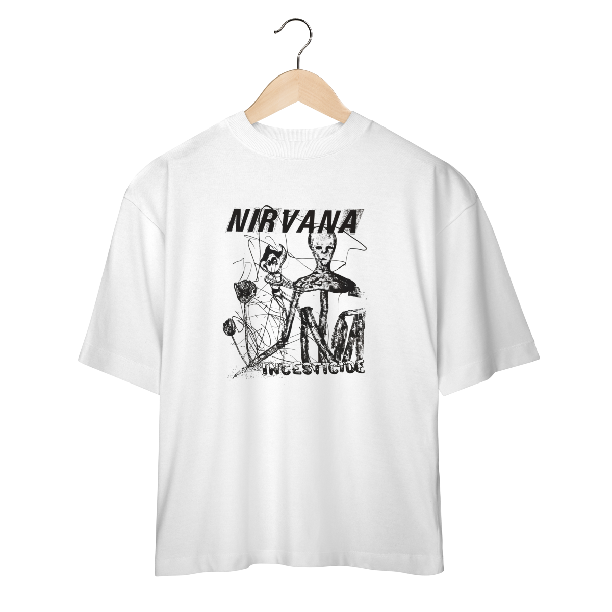 Camiseta Oversized Nirvana - Incesticide - Coleção Rock
