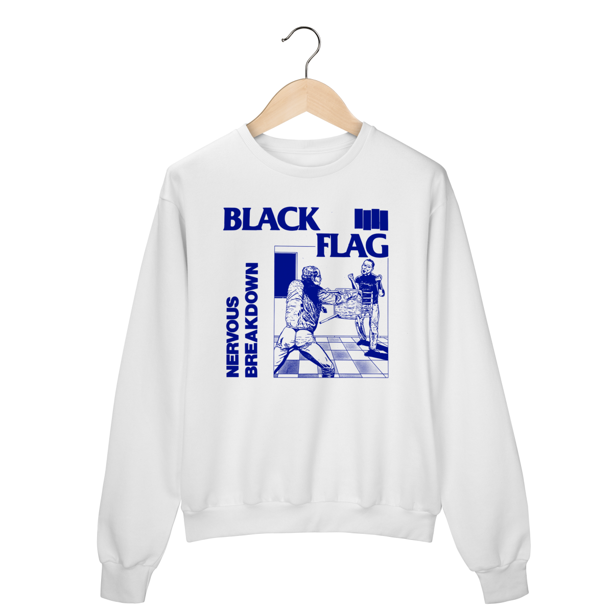 Moletom Fechado Premium Black Flag - Nervous Breakdown - Coleção Punk/ Hardcore