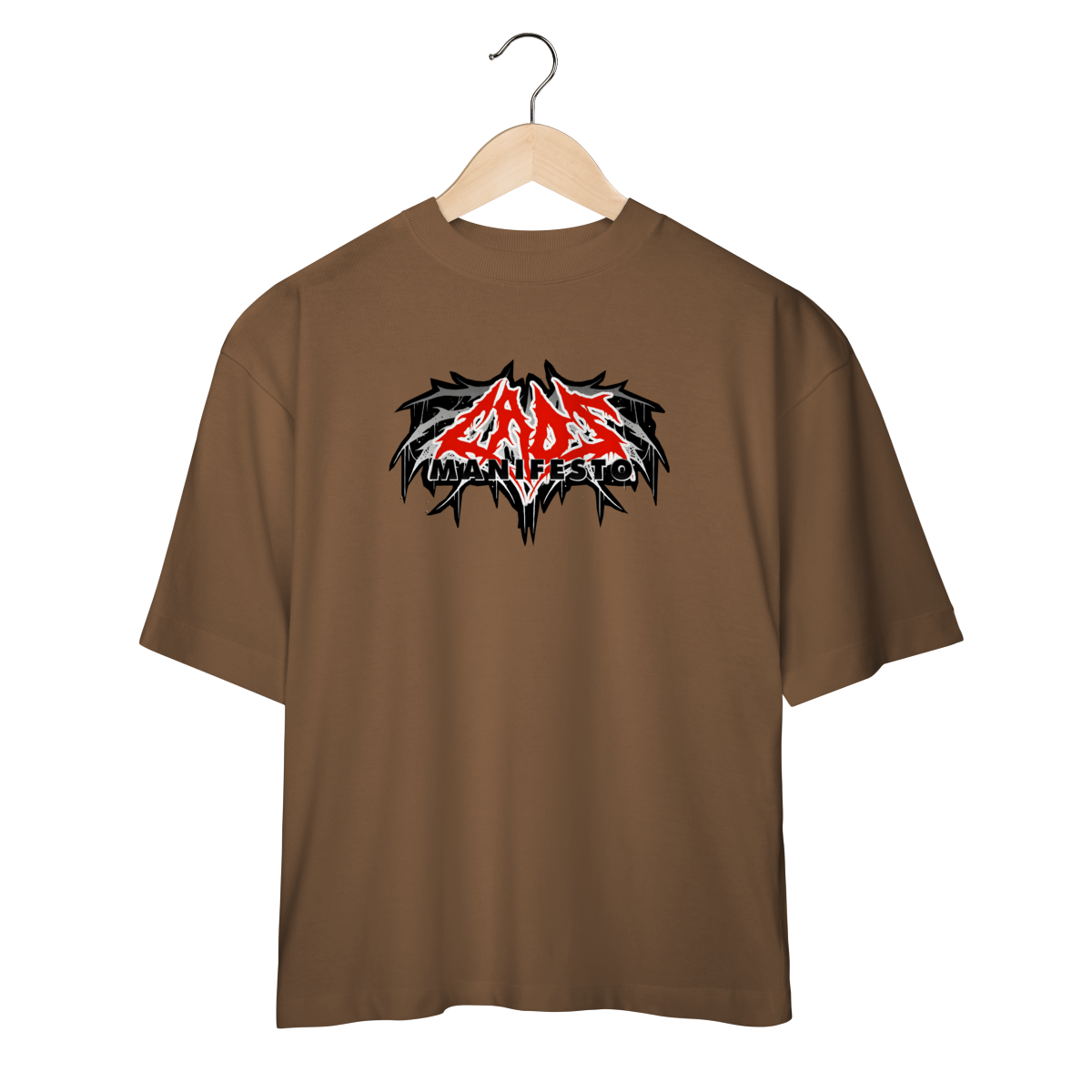 Camiseta Oversized Caos Manifesto - Logo - Coleção Exclusivas