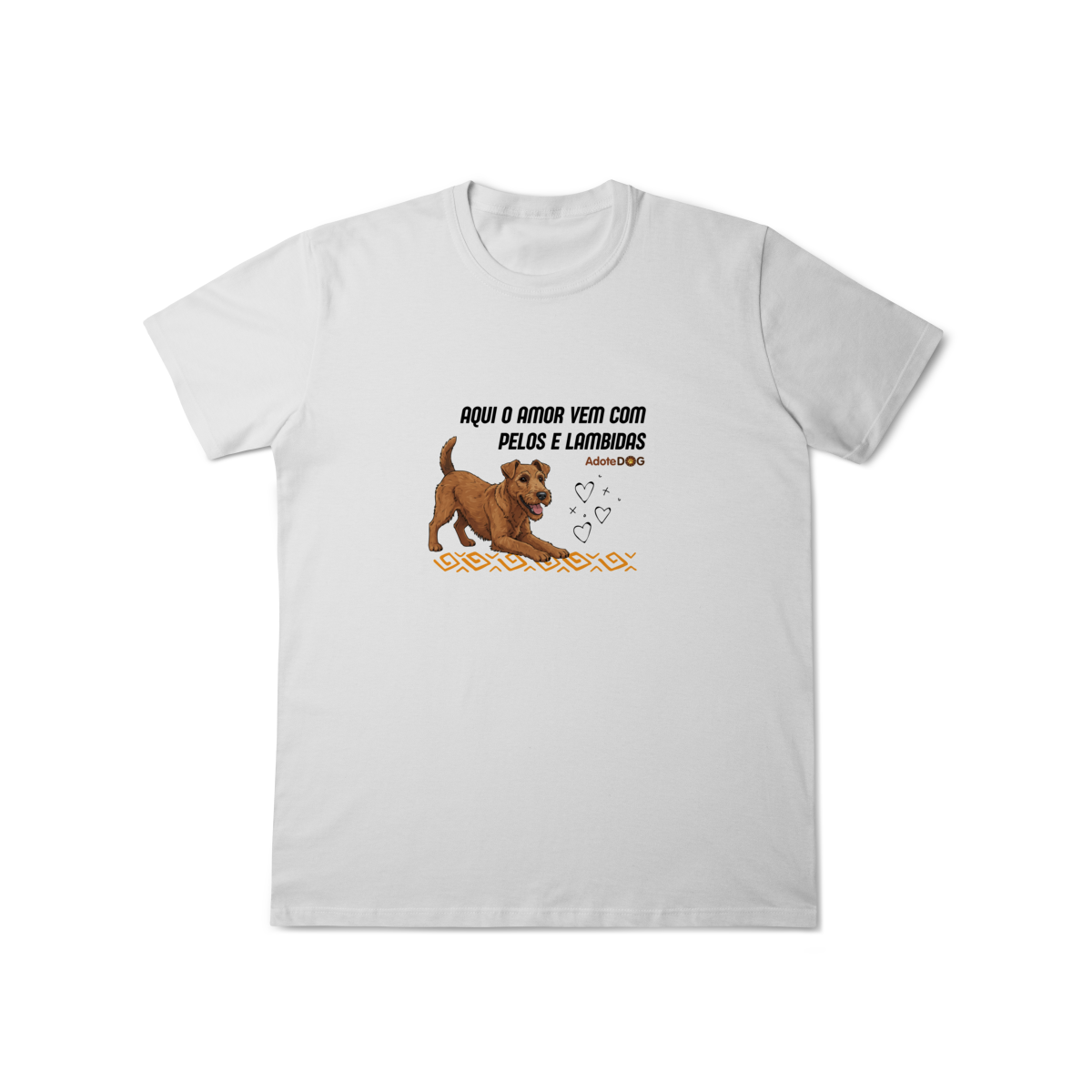 T-Shirt Classic Aqui o Amor Vem Com Pêlos e Lambidas
