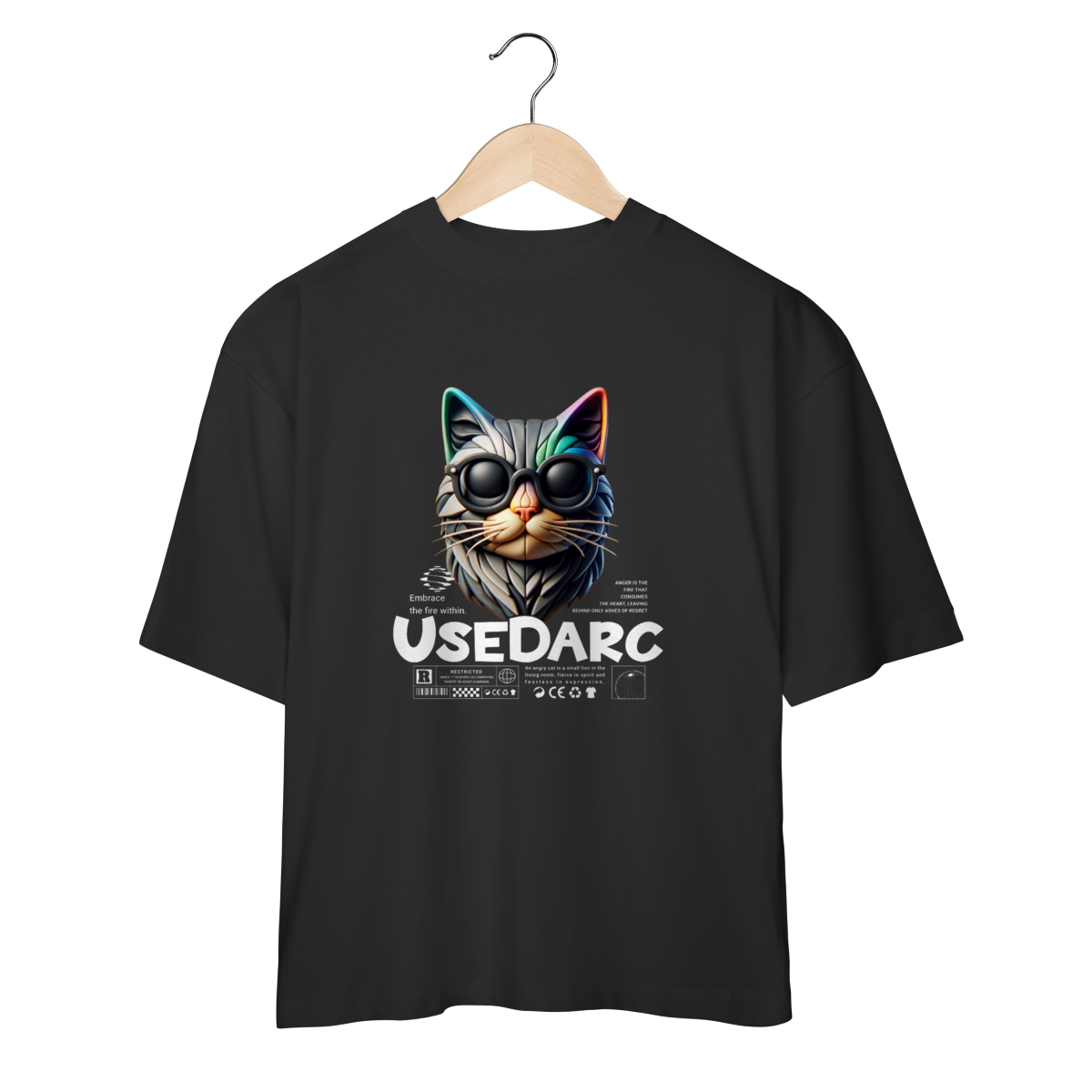 Camiseta USEDARC Cool Cat – Estilo Urbano e Moderno