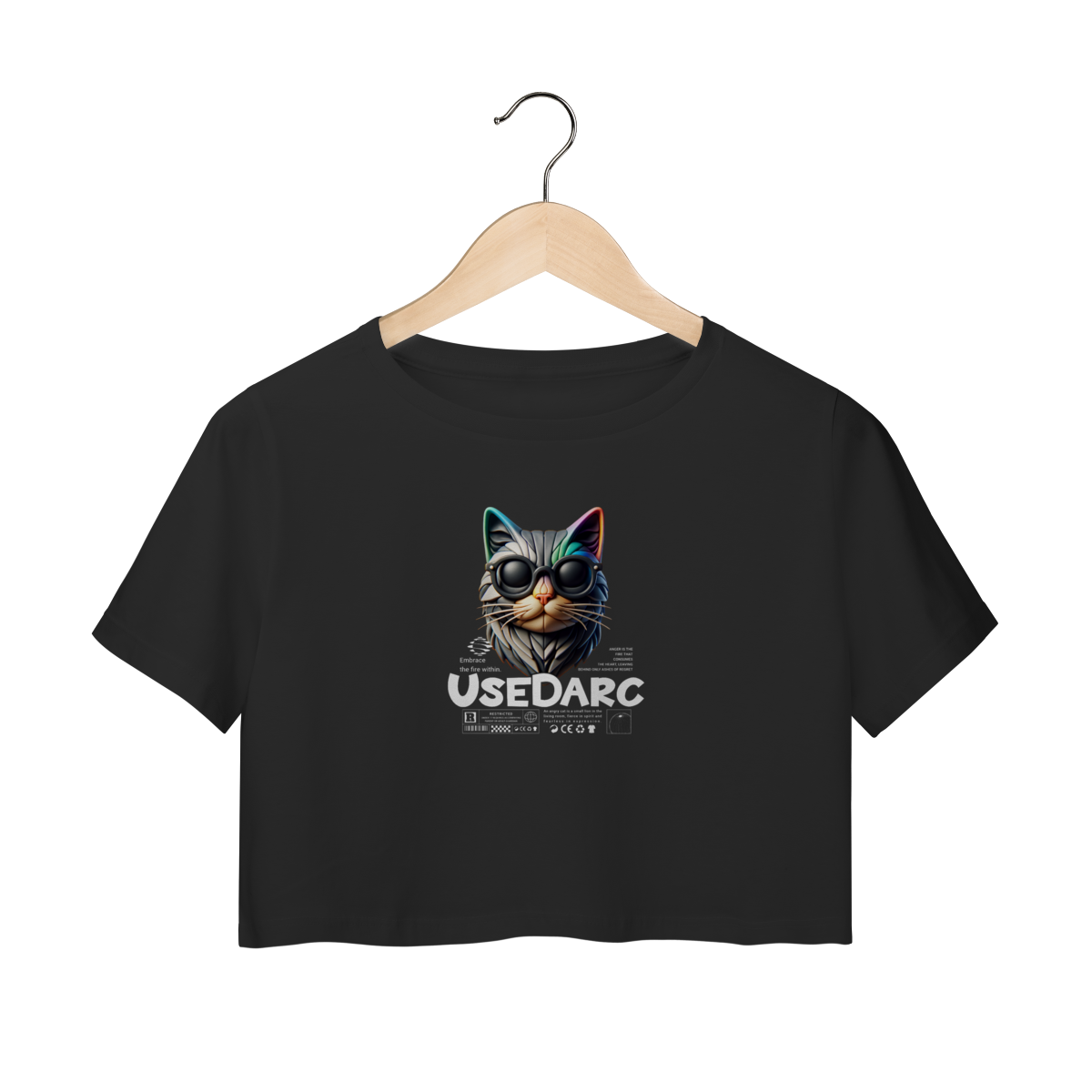 Cropped USEDARC Cool Cat – Street Style Feminino