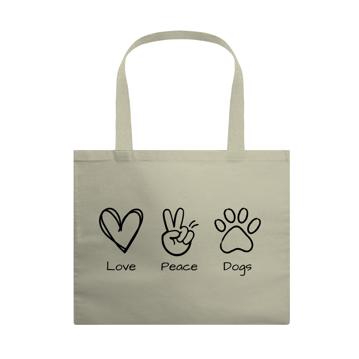 Ecobag G - Love, Peace, Dogs