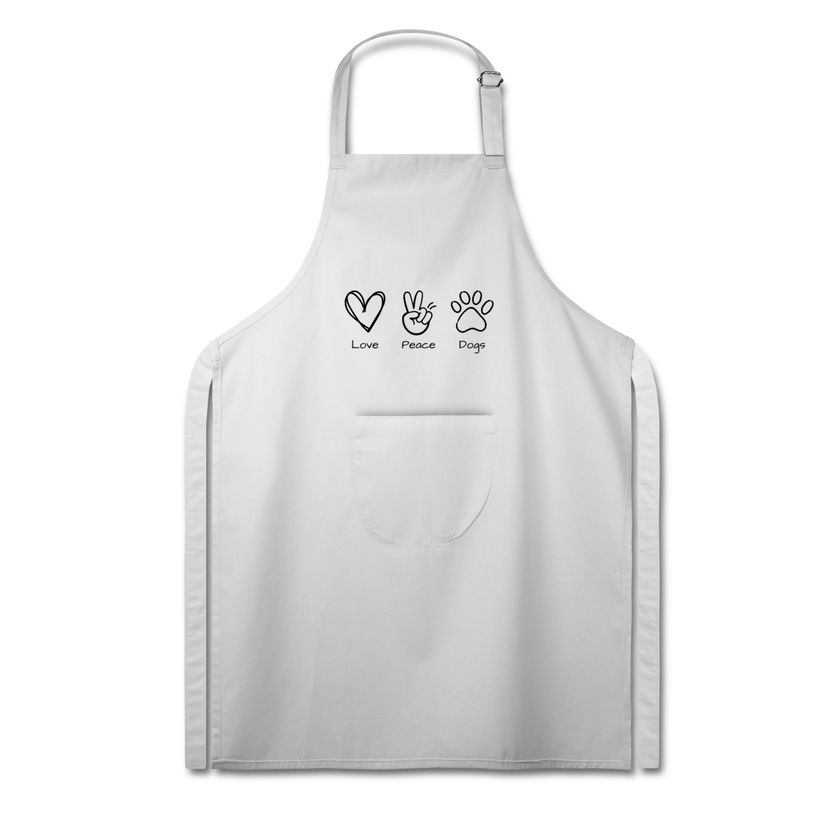 Avental - Love, Peace, Dogs