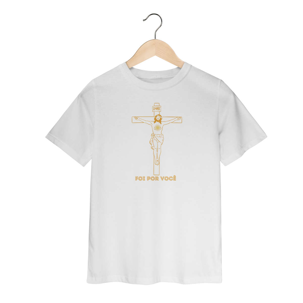 Camiseta Quality Infantil (2 a 8) - Foi por Você - Cruz