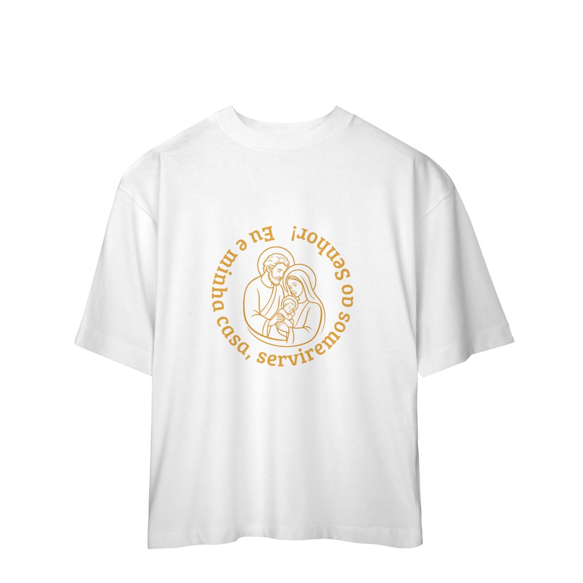 Camiseta Oversized - Eu e Minha Casa Serviremos ao Senhor