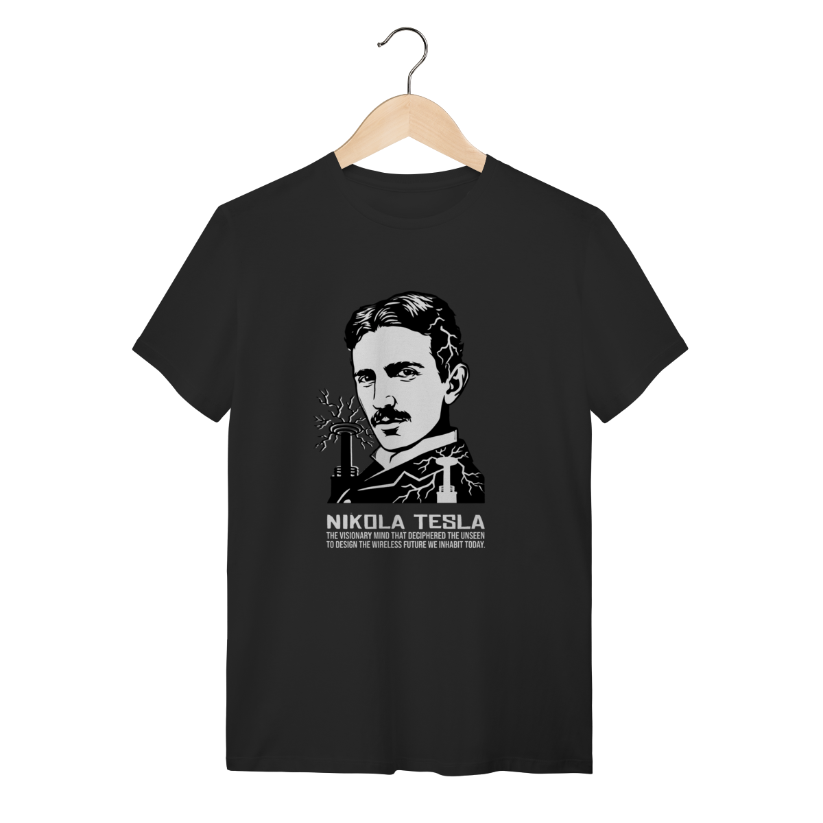 Camiseta Nikola Tesla – O Mestre da Eletricidade (Engenharia & Ciência)